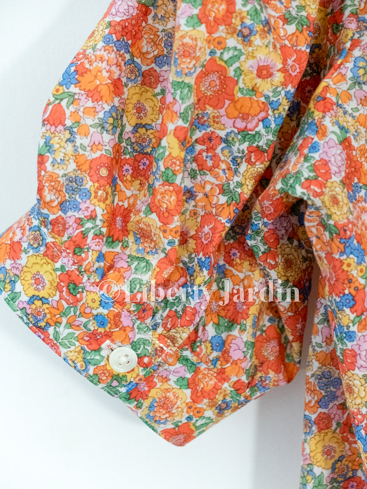 Liberty London Floral Cotton Shirt, Peter Pan Collar, Short Sleeve Top