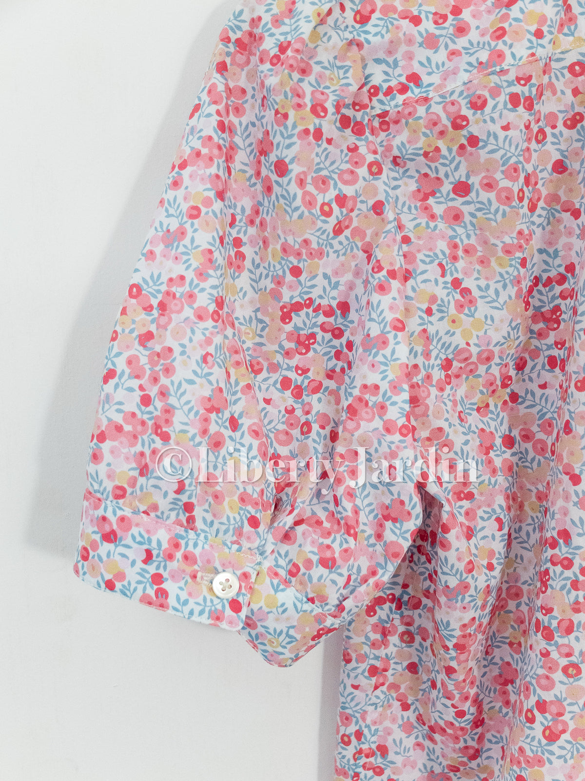 Liberty London Floral Cotton Shirt, Peter Pan Collar, Short Sleeve Top