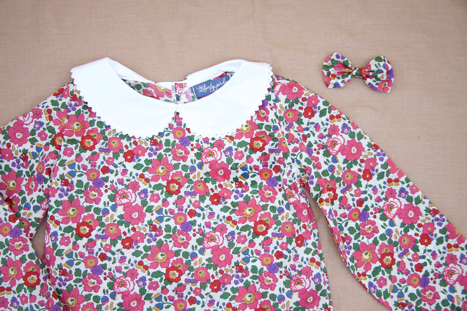 Liberty Print Girl Blouse: Long Sleeve, Peter Pan Collar