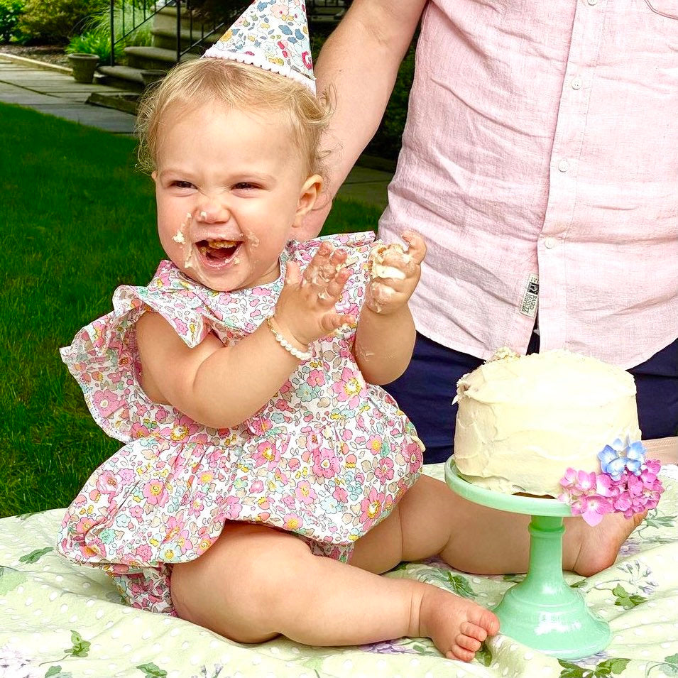 Liberty Print Baby Bubble Romper: Floral Cotton Playsuit