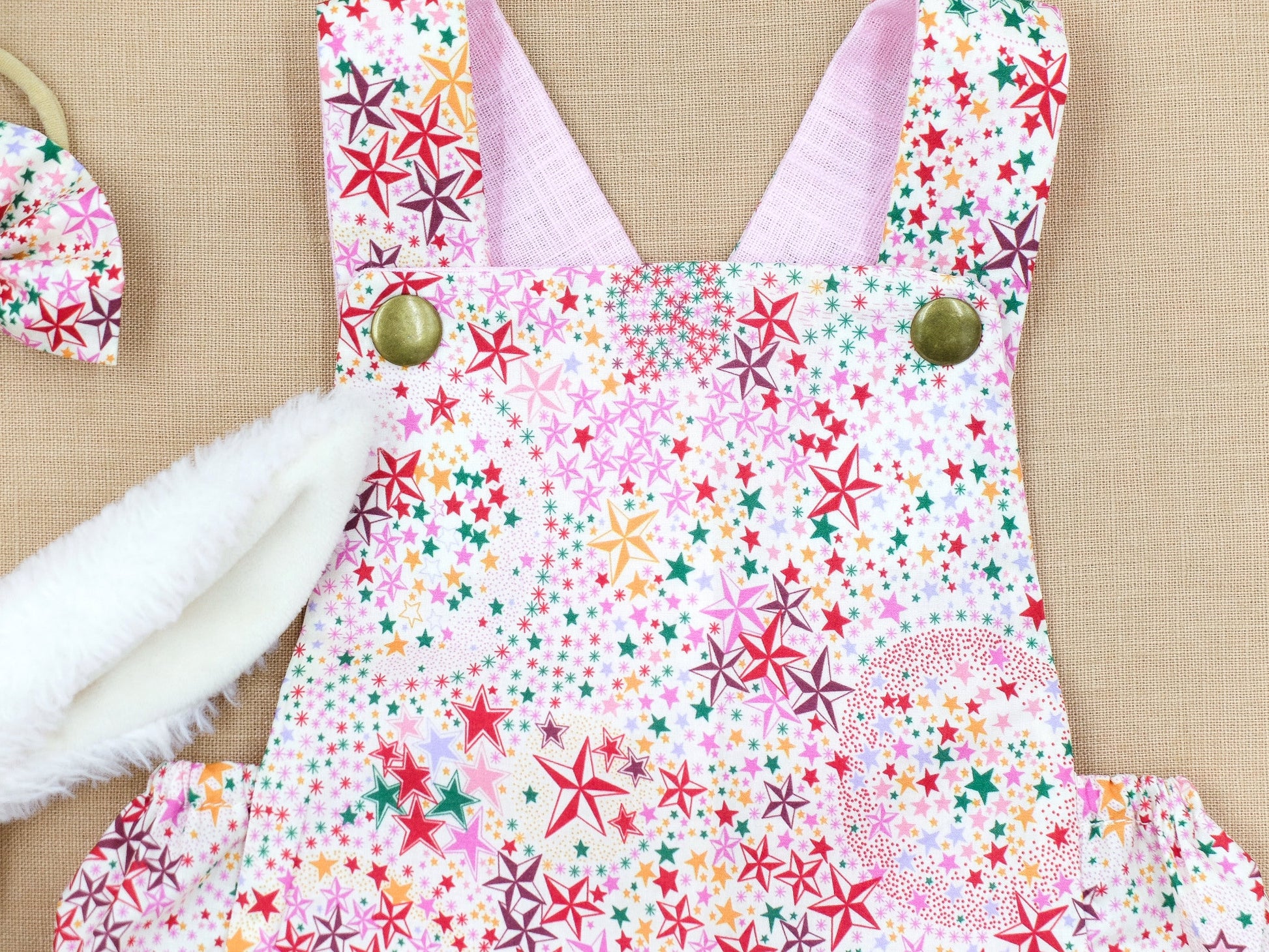 Liberty of London Baby Romper: Christmas Suspender Bubble