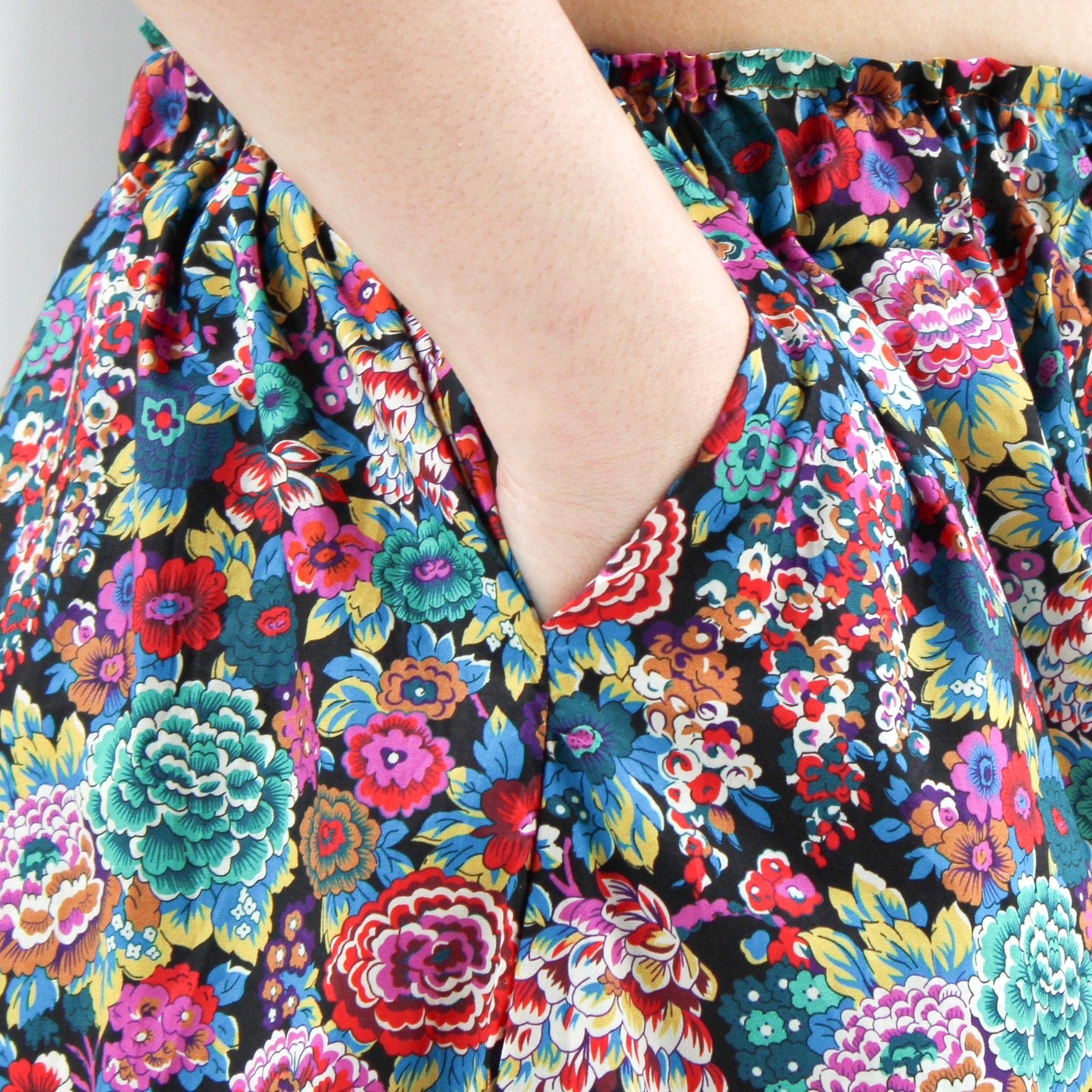 Liberty London Palazzo Pants: Floral Print Loungewear, Wide Leg Cotton Trousers
