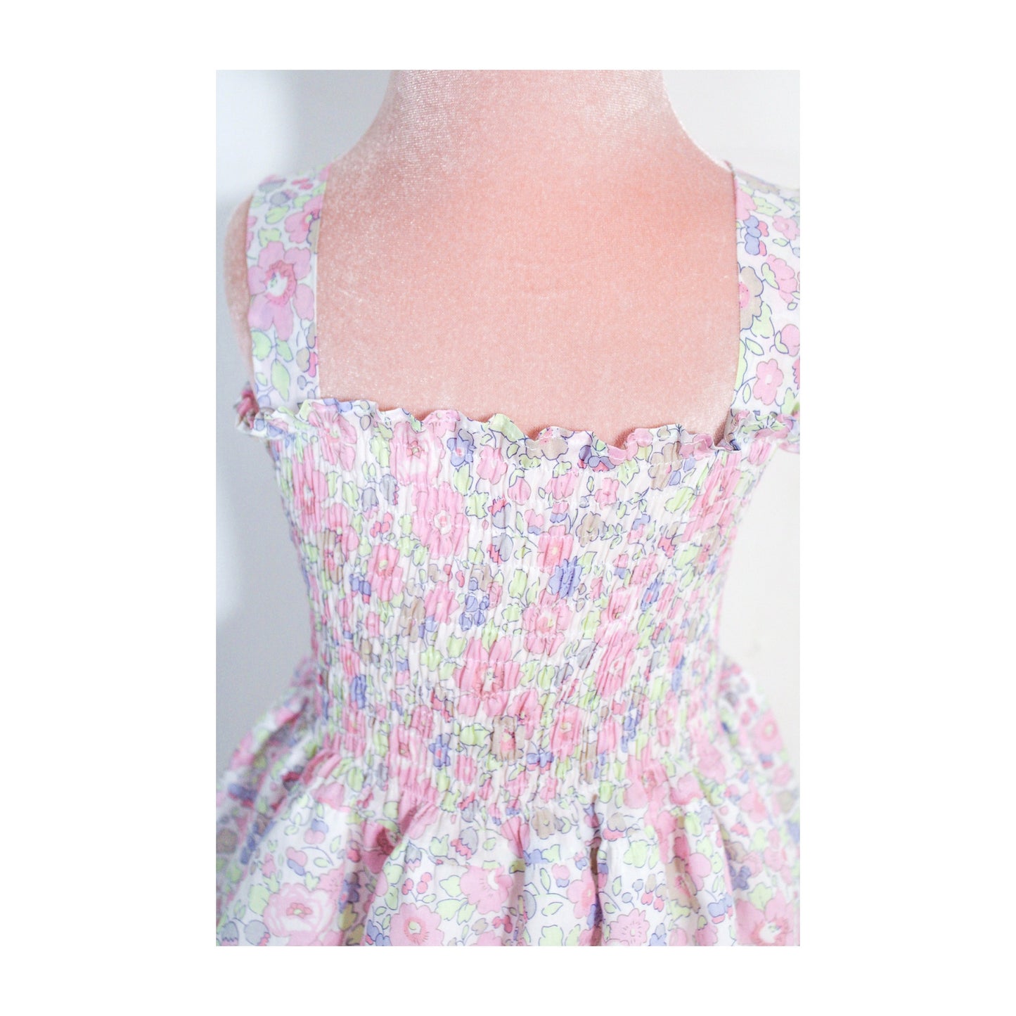 Liberty London Girl Smock Summer Sun Dress: Sleeveless Floral Print