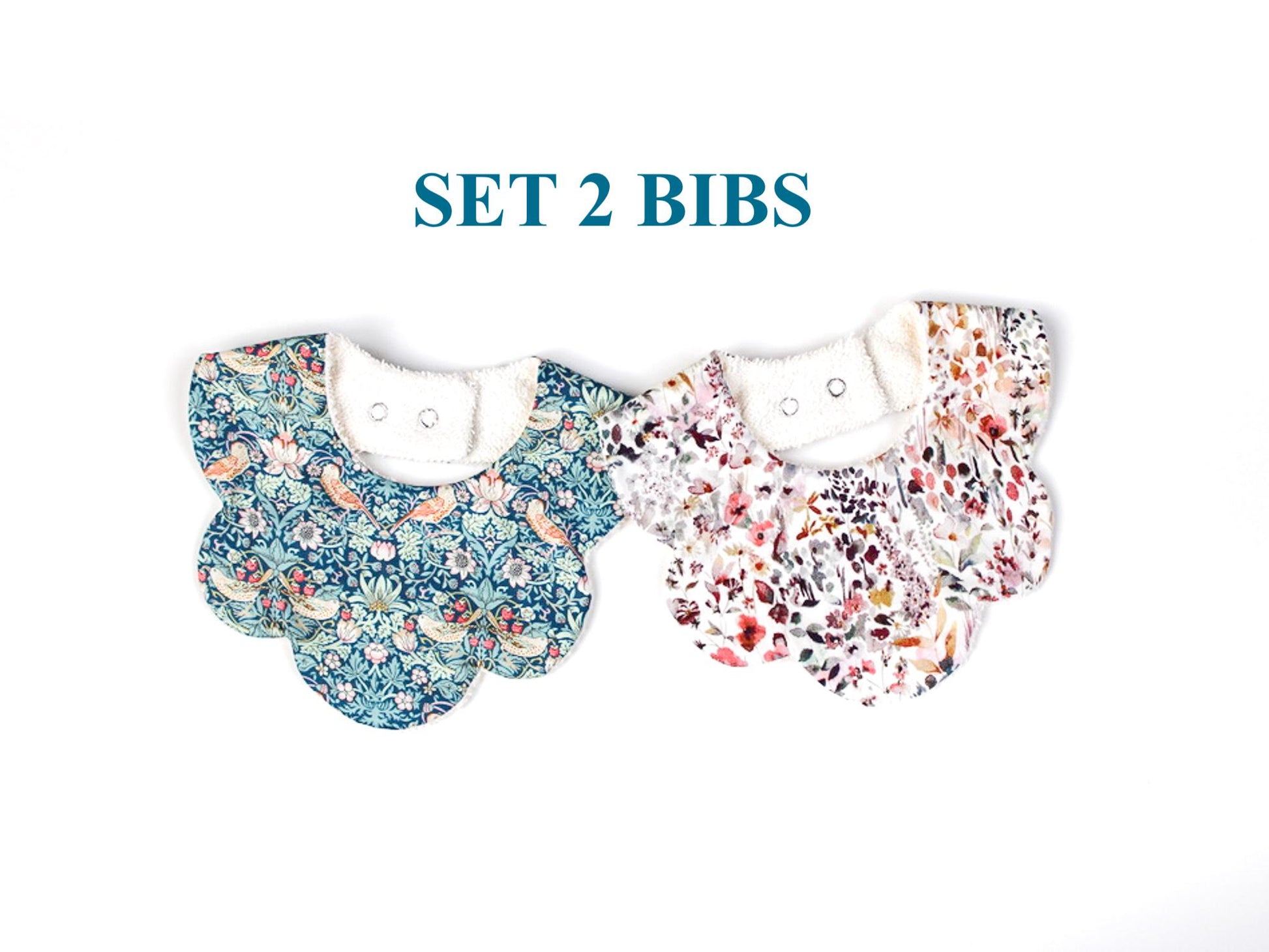 Liberty London Baby Bib Set: Floral Cotton, Organic Cotton