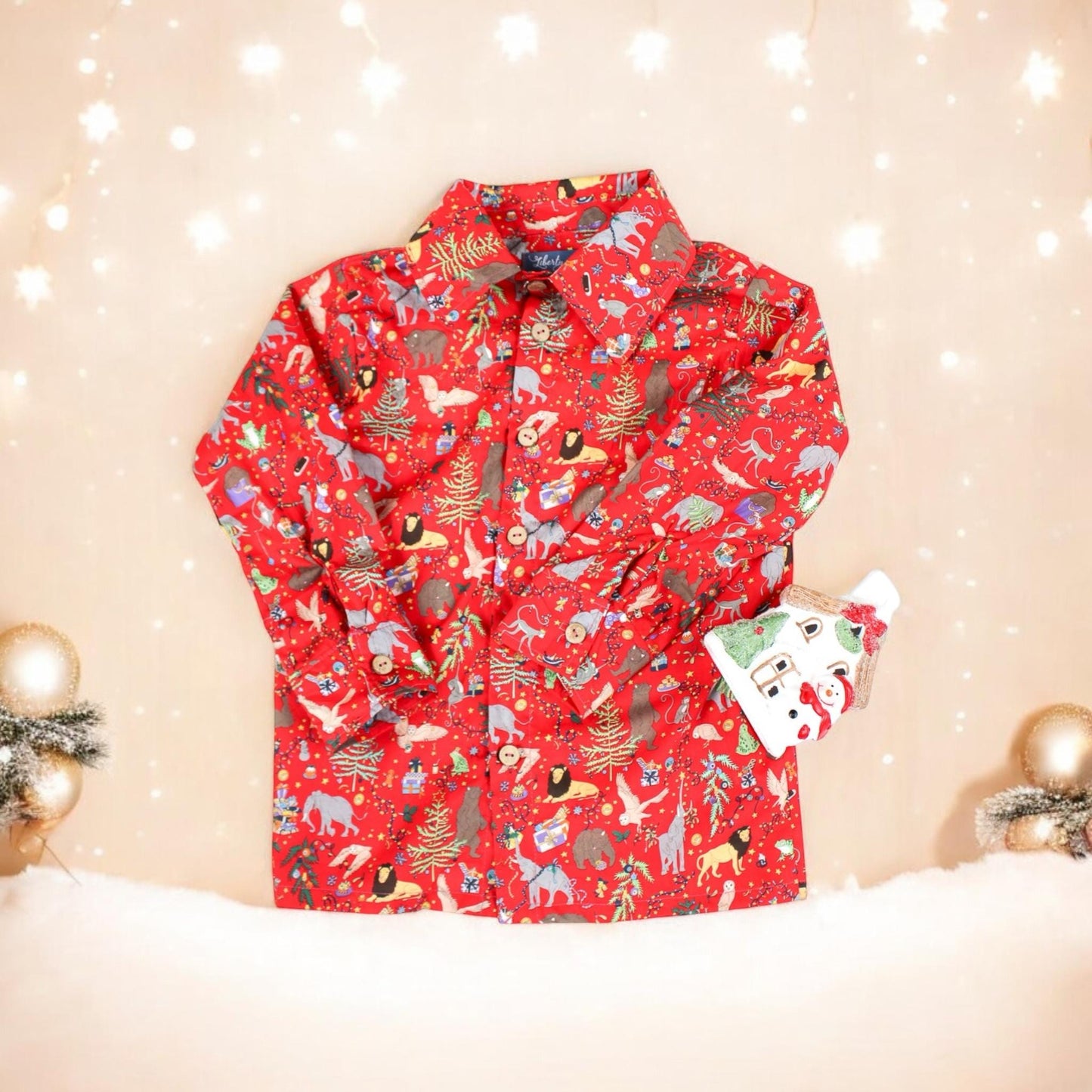 Christmas Liberty Long Sleeve Boy Shirt
