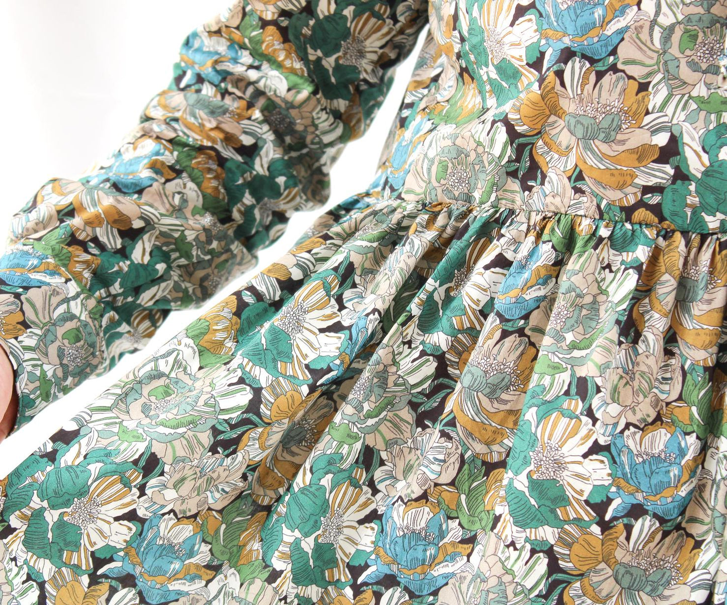Liberty London Floral Print Shirt Dress - Long Sleeve Cotton