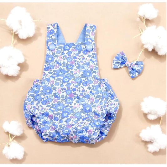 Liberty London Baby Bubble Romper: English Cotton Bloomer