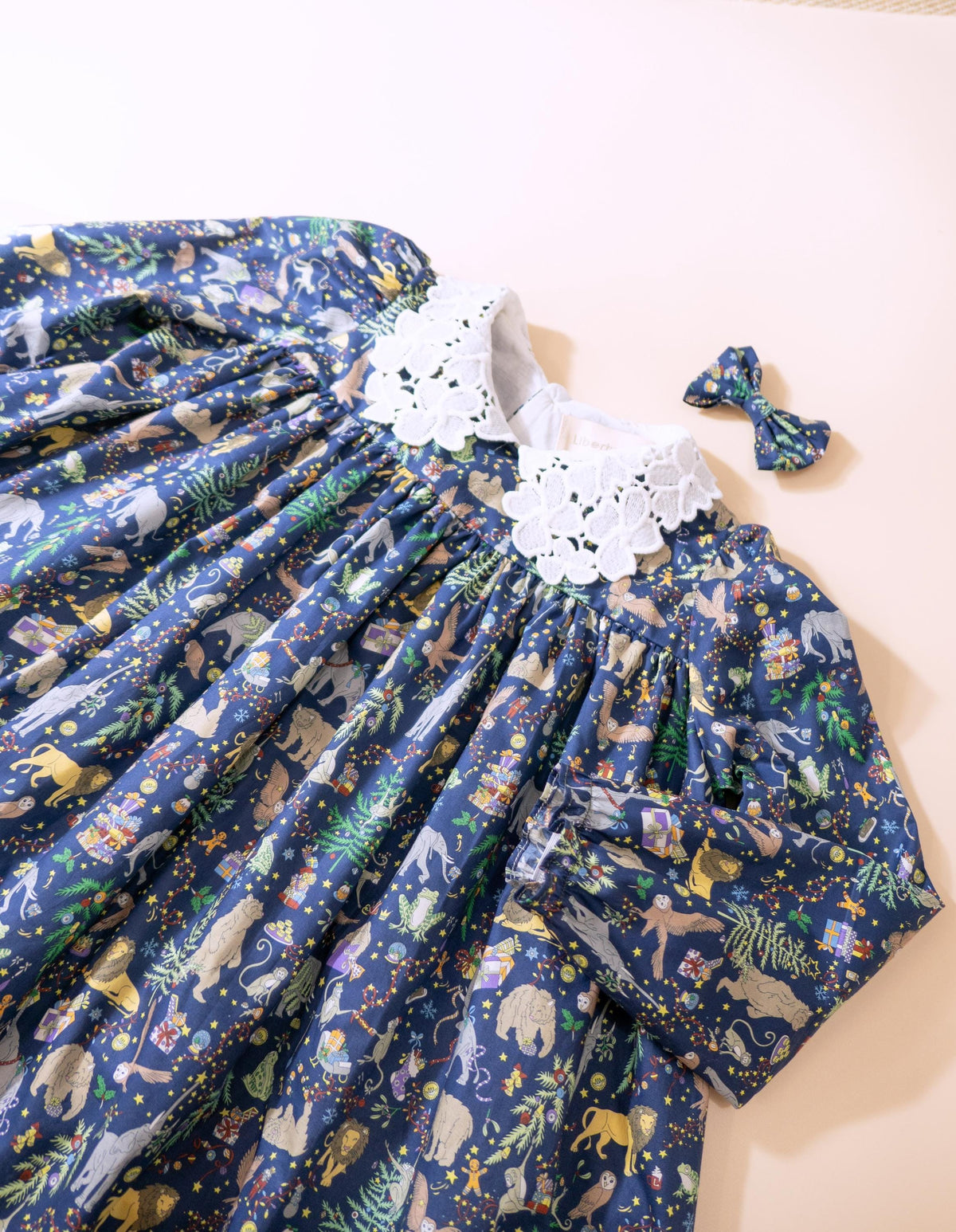CHRISTMAS Liberty London Dress, Peter Pan Collar, Long-sleveed Smock Handmade Customised, Personalised Occasion Clothing