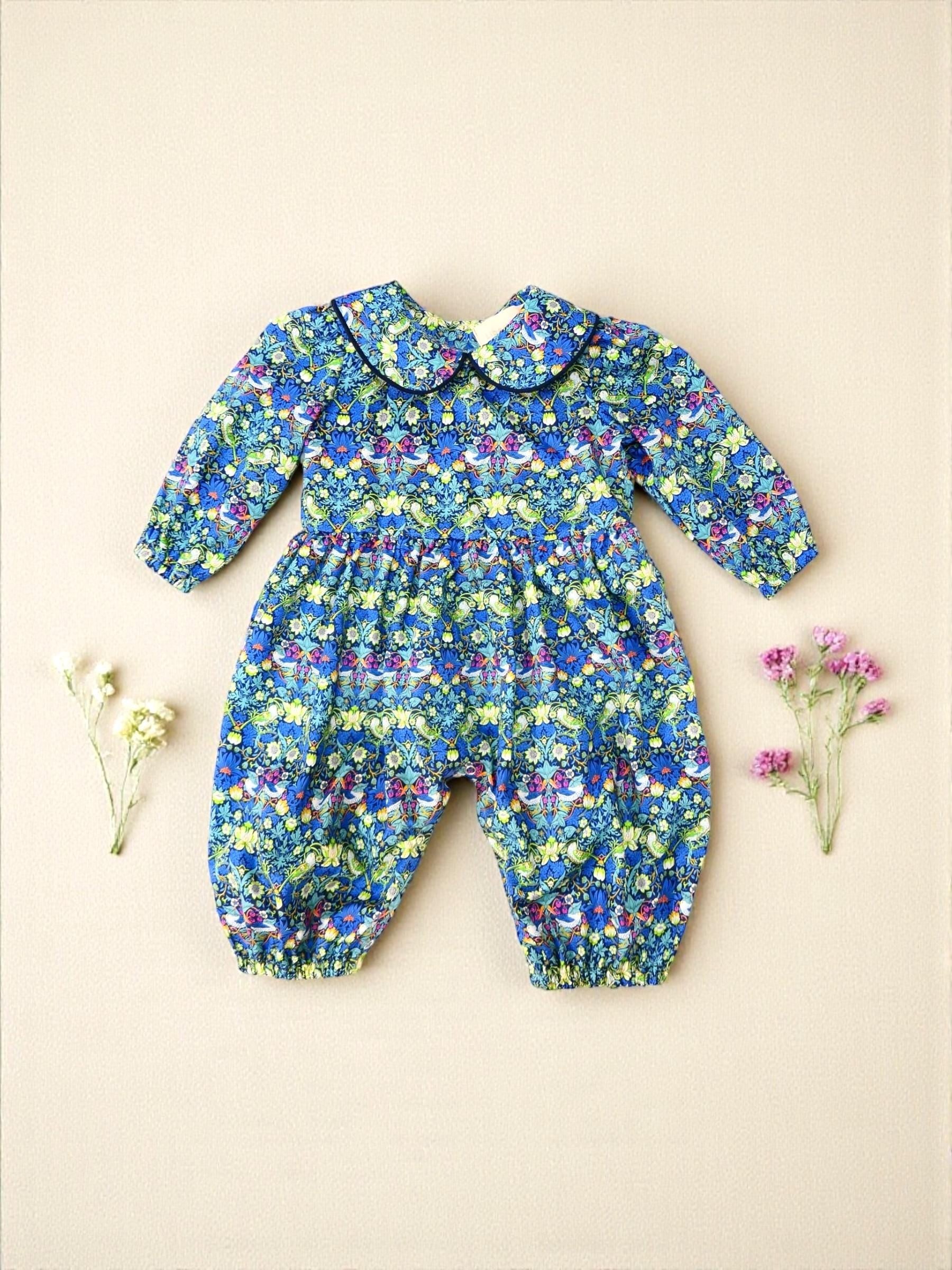 Liberty Overalls Long Sleeves Peter Pan Collar