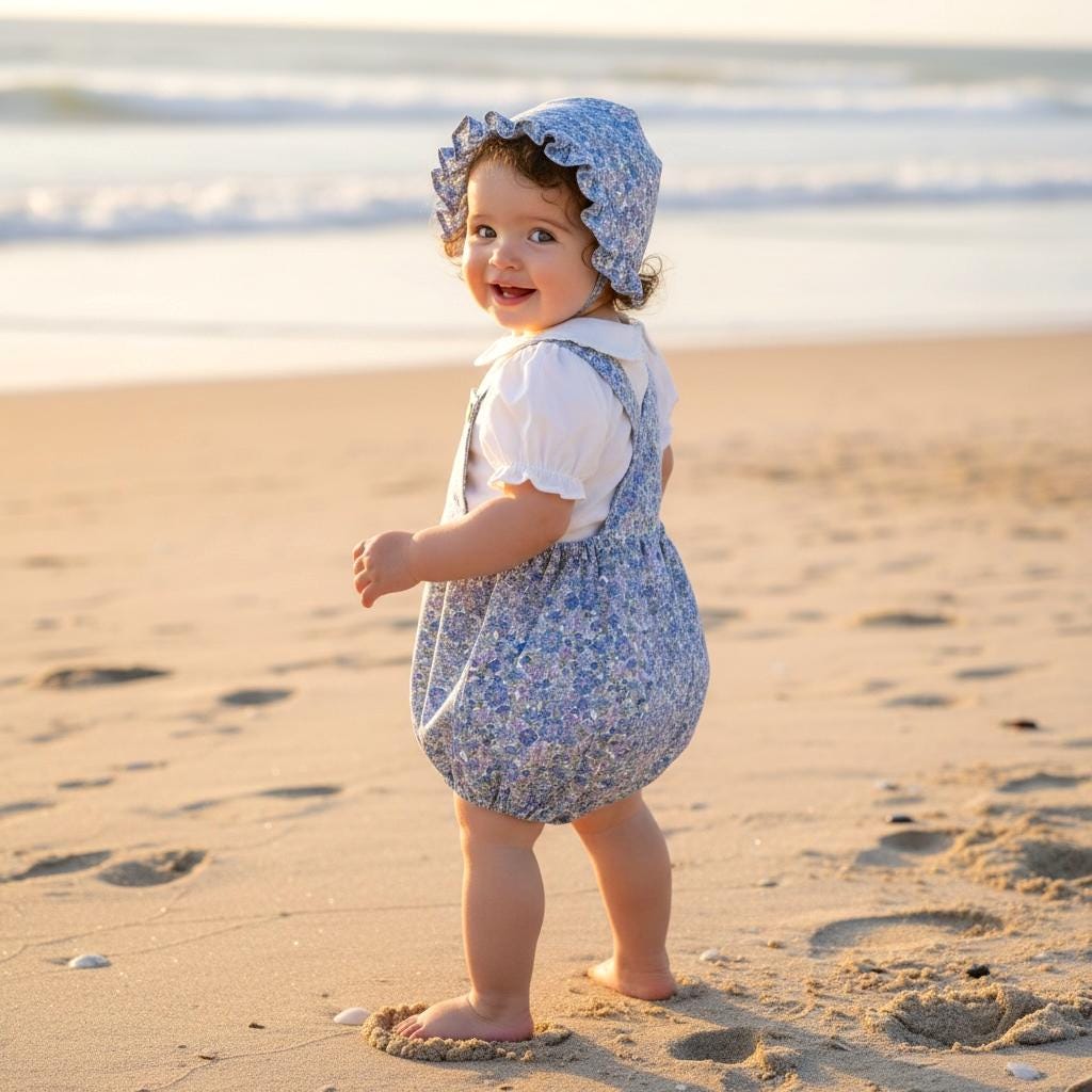 Liberty London Baby Romper: Tana Lawn Cotton Bubble Onesie