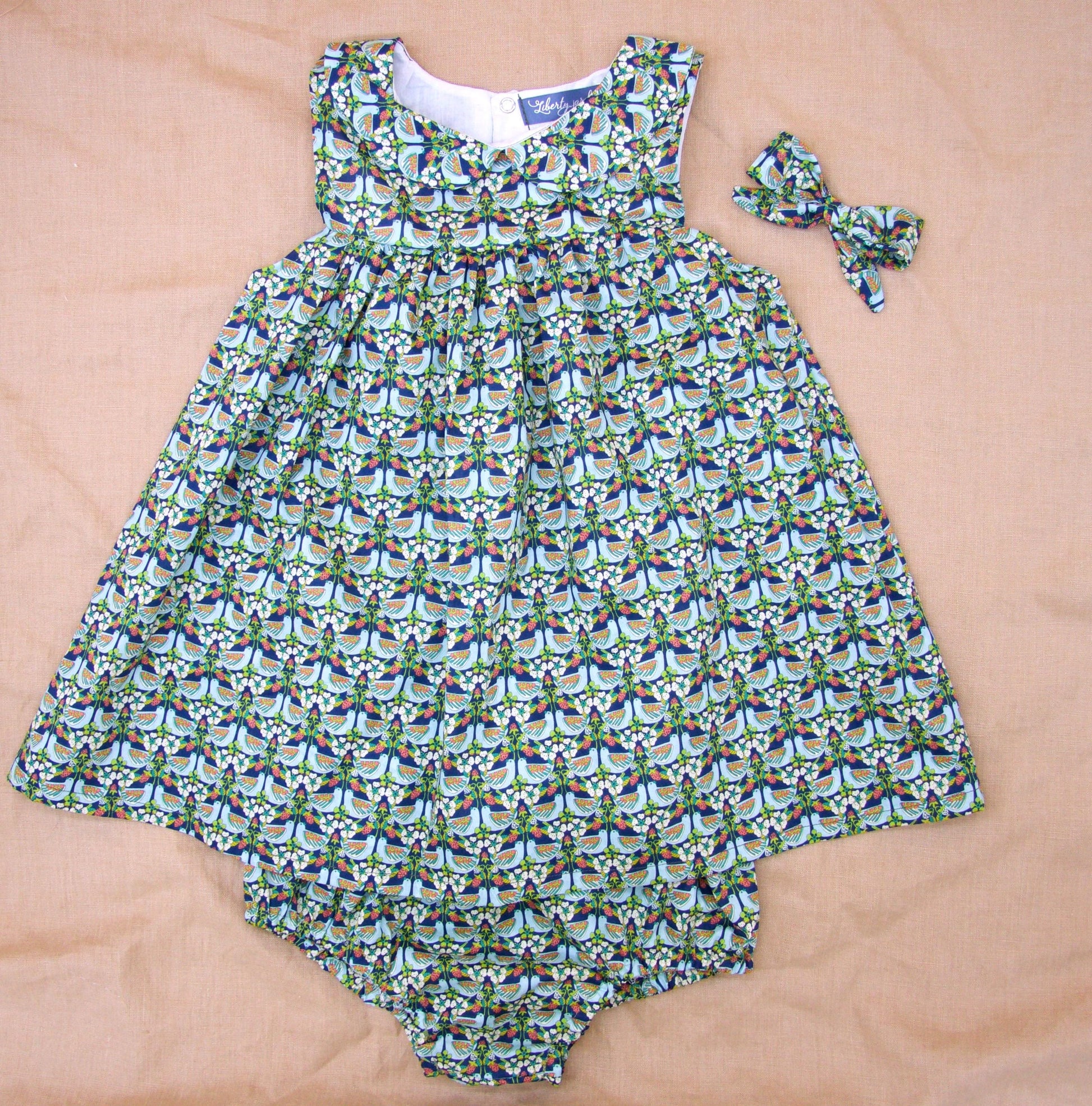 SET 2 Liberty Floral Print Top & Bloomers: Strawberry Feast, Ditsy Botanical Flower