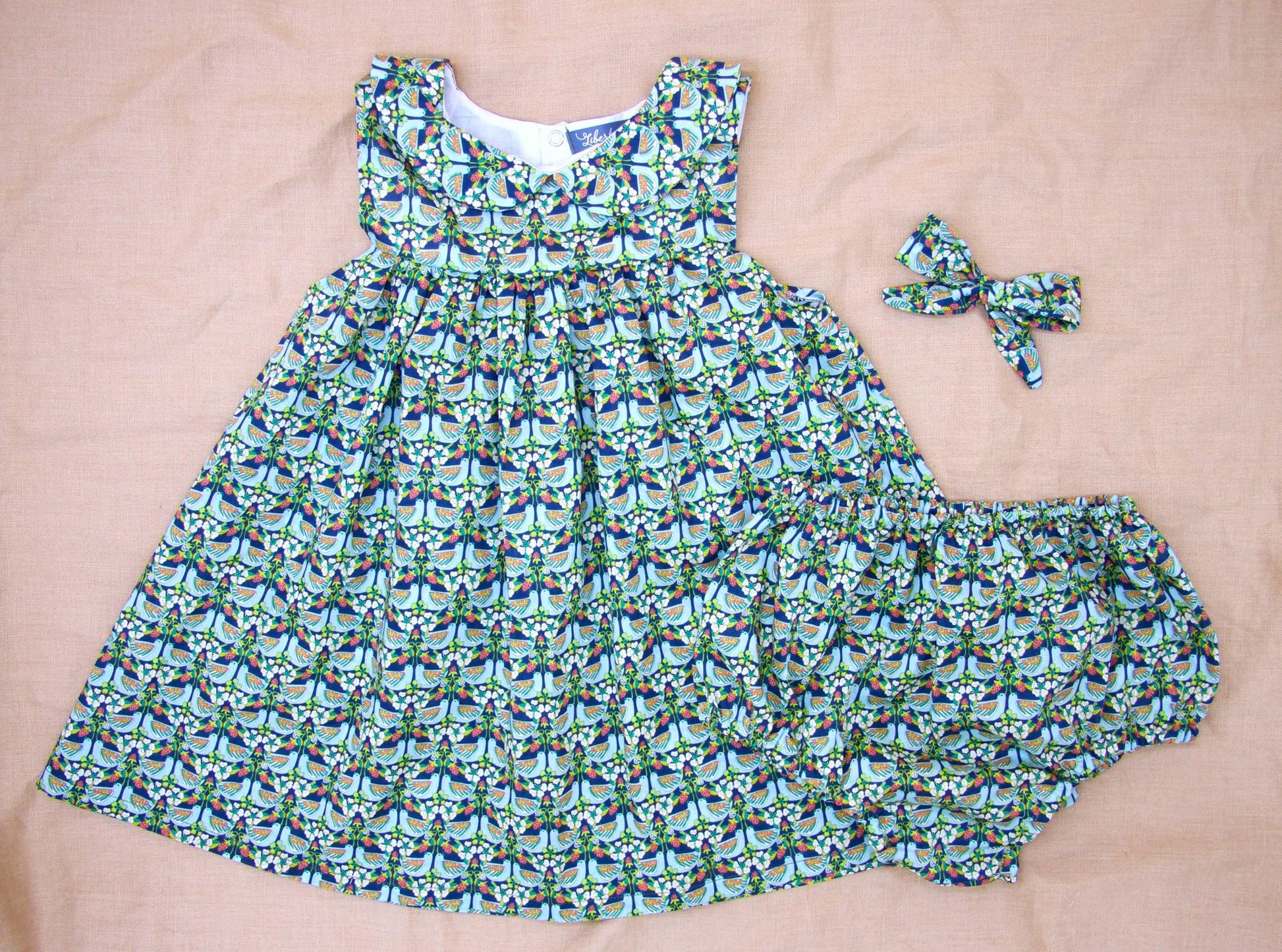 SET 2 Liberty Floral Print Top & Bloomers: Strawberry Feast, Ditsy Botanical Flower