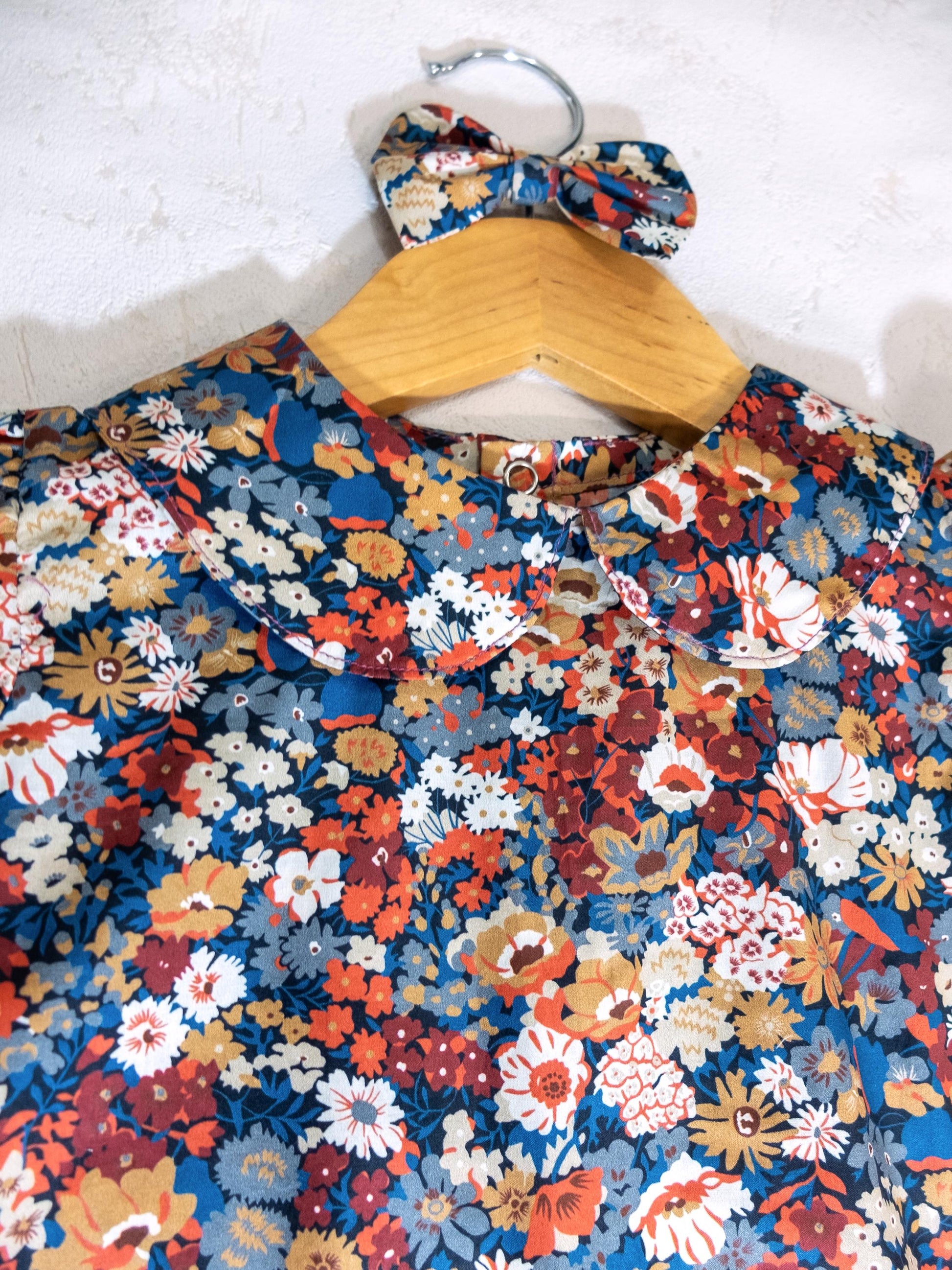 Liberty London Girl Top: Long Sleeve Blouse, Floral Print, Peter Pan Collar