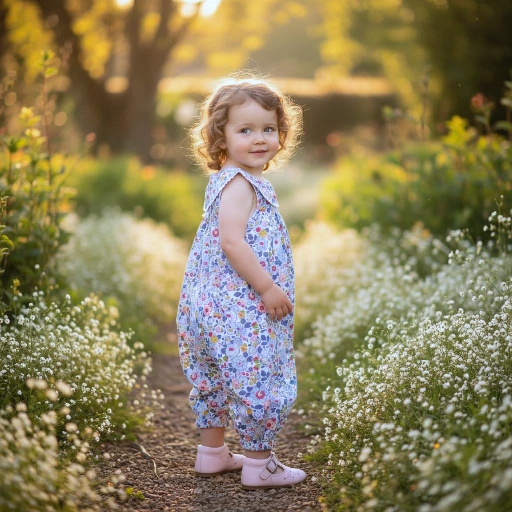 Liberty Floral Print Fabric Sleeveless Overalls: Ruffle Collar, Sleeveless Dungarees