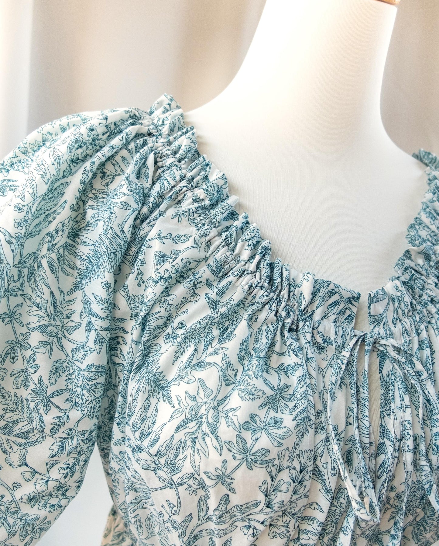 Milkmaid Liberty London Midi Dress Half Sleeves: Botanical Floral Print, Cottage Core Dress