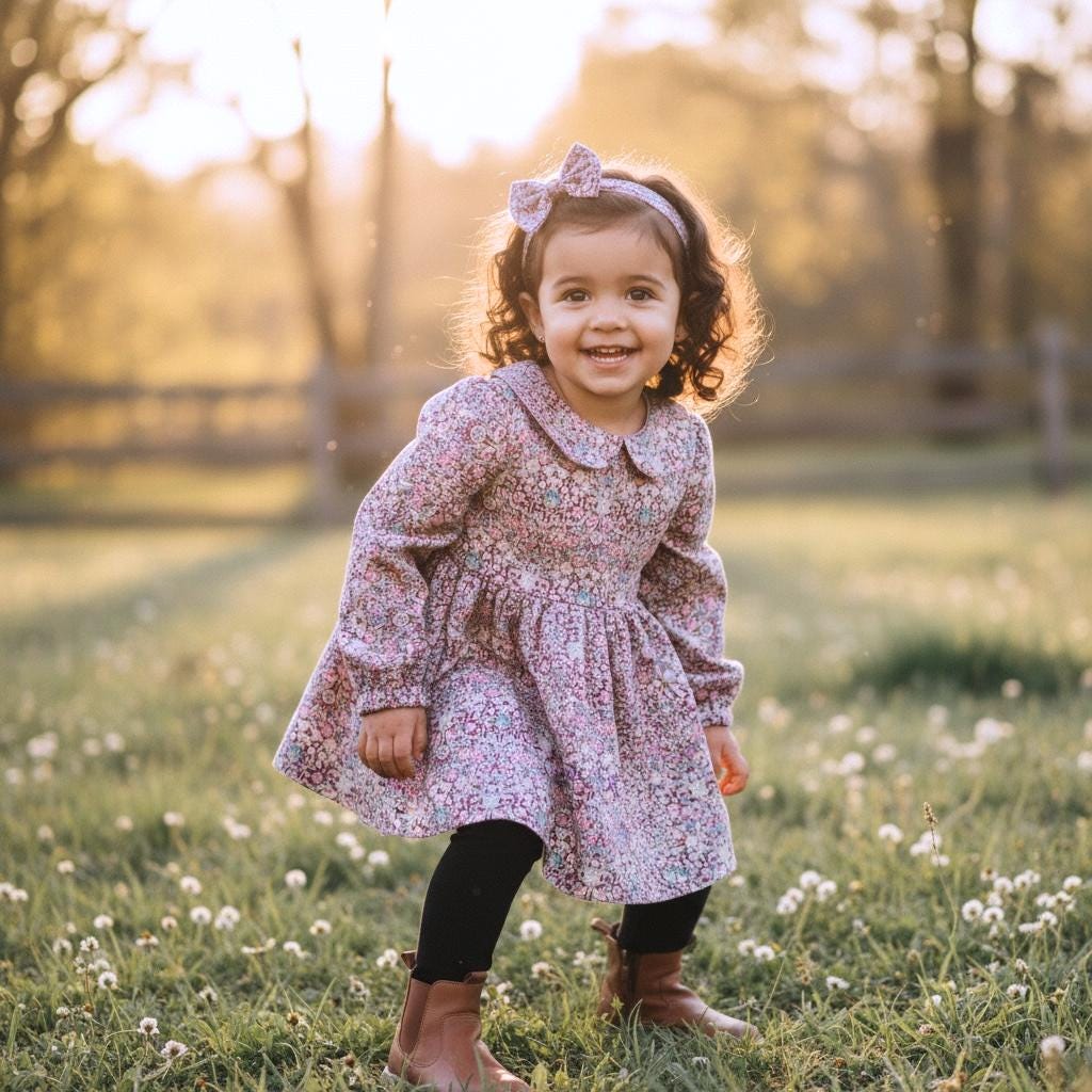 Peter Pan Collar Liberty Girl Blouse: Long Sleeve, Cotton Floral Print