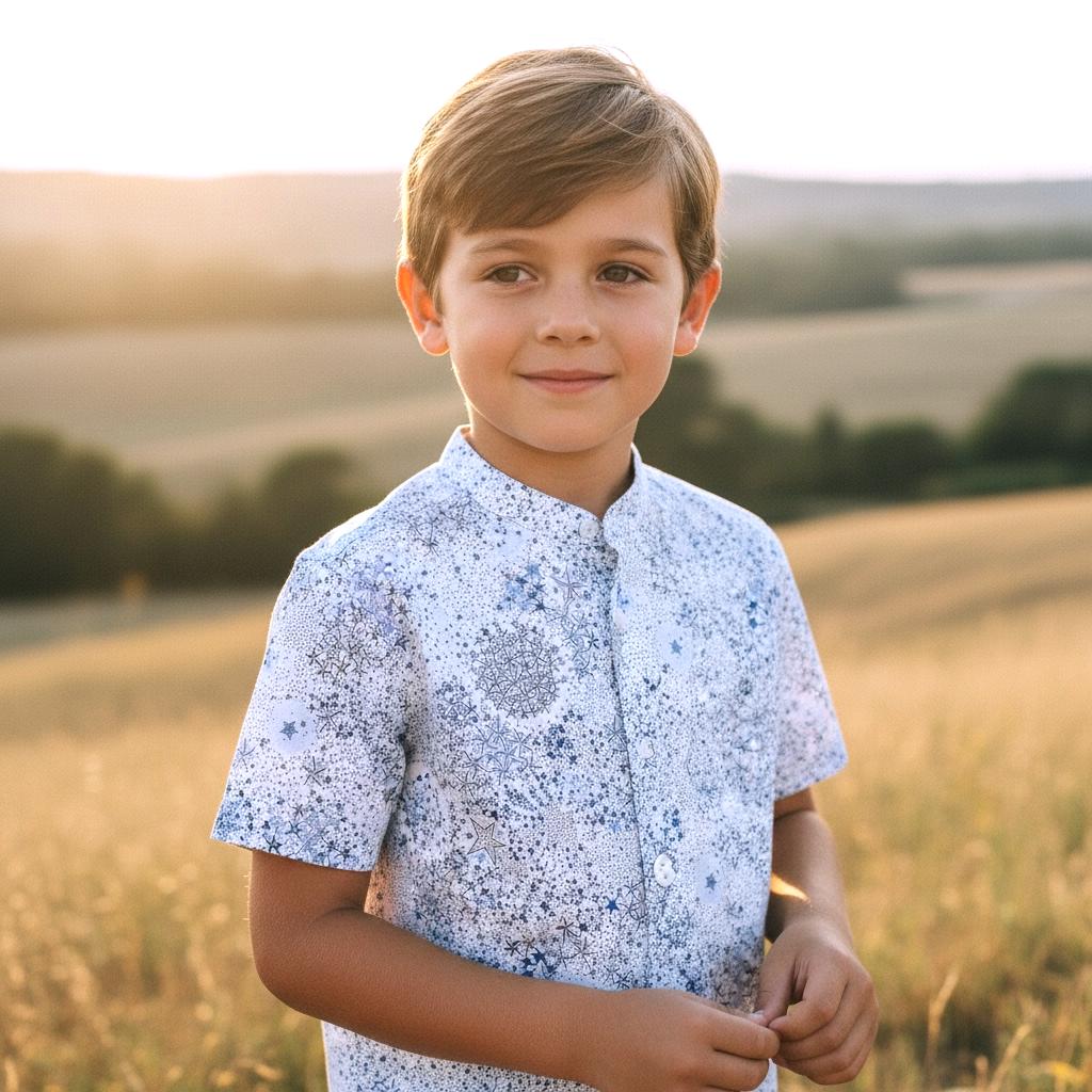 Liberty London Boy Shirt: Floral Print, Button Up Short Sleeves