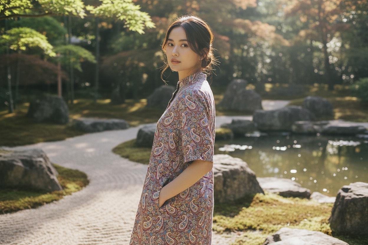Mandarin Collar Liberty London Shift Dress: Elegant Floral Print, Ditsy Half Sleeves Shirt Dress