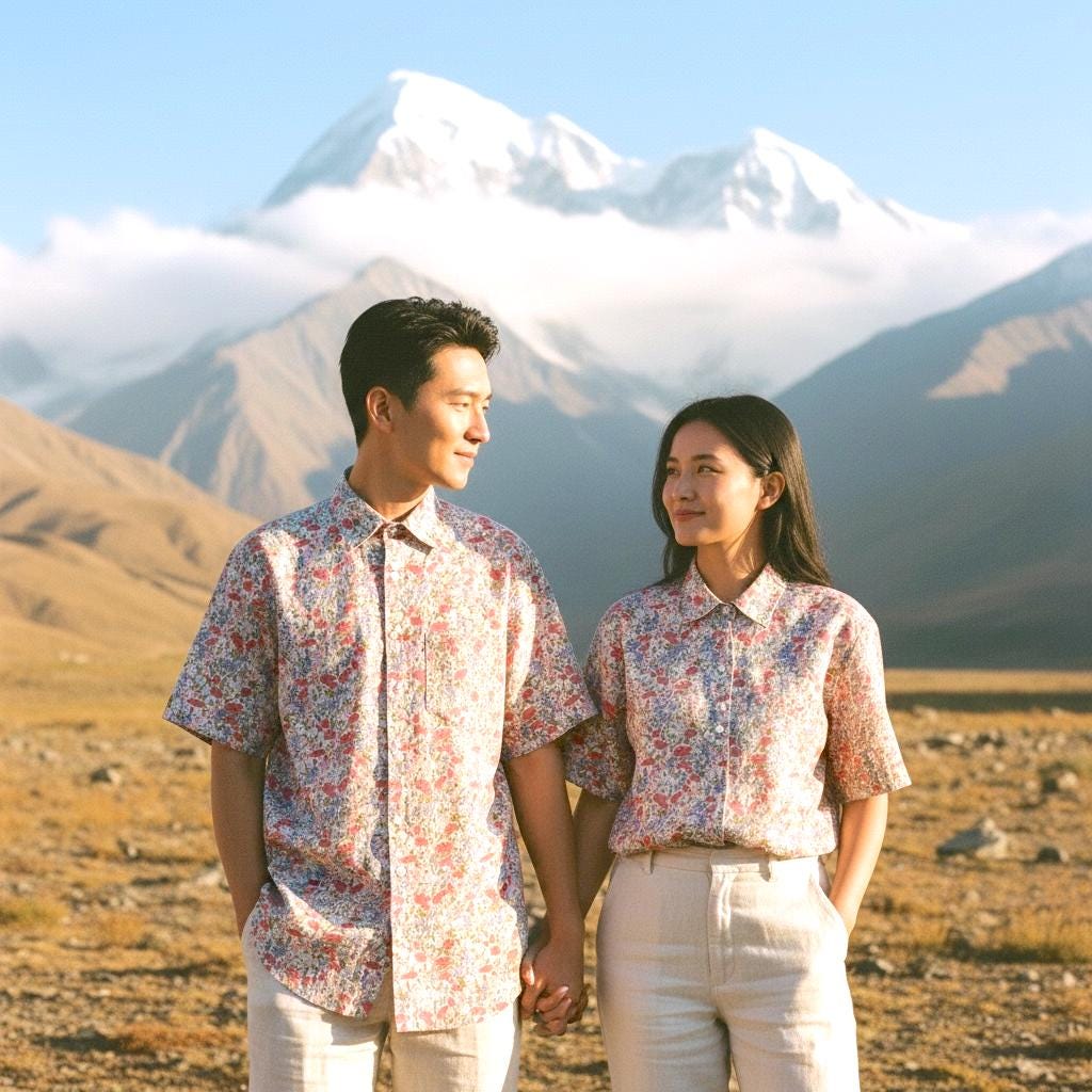 Liberty London Floral Shirt, Matching Couple Shirts, English Cotton Tana Lawn