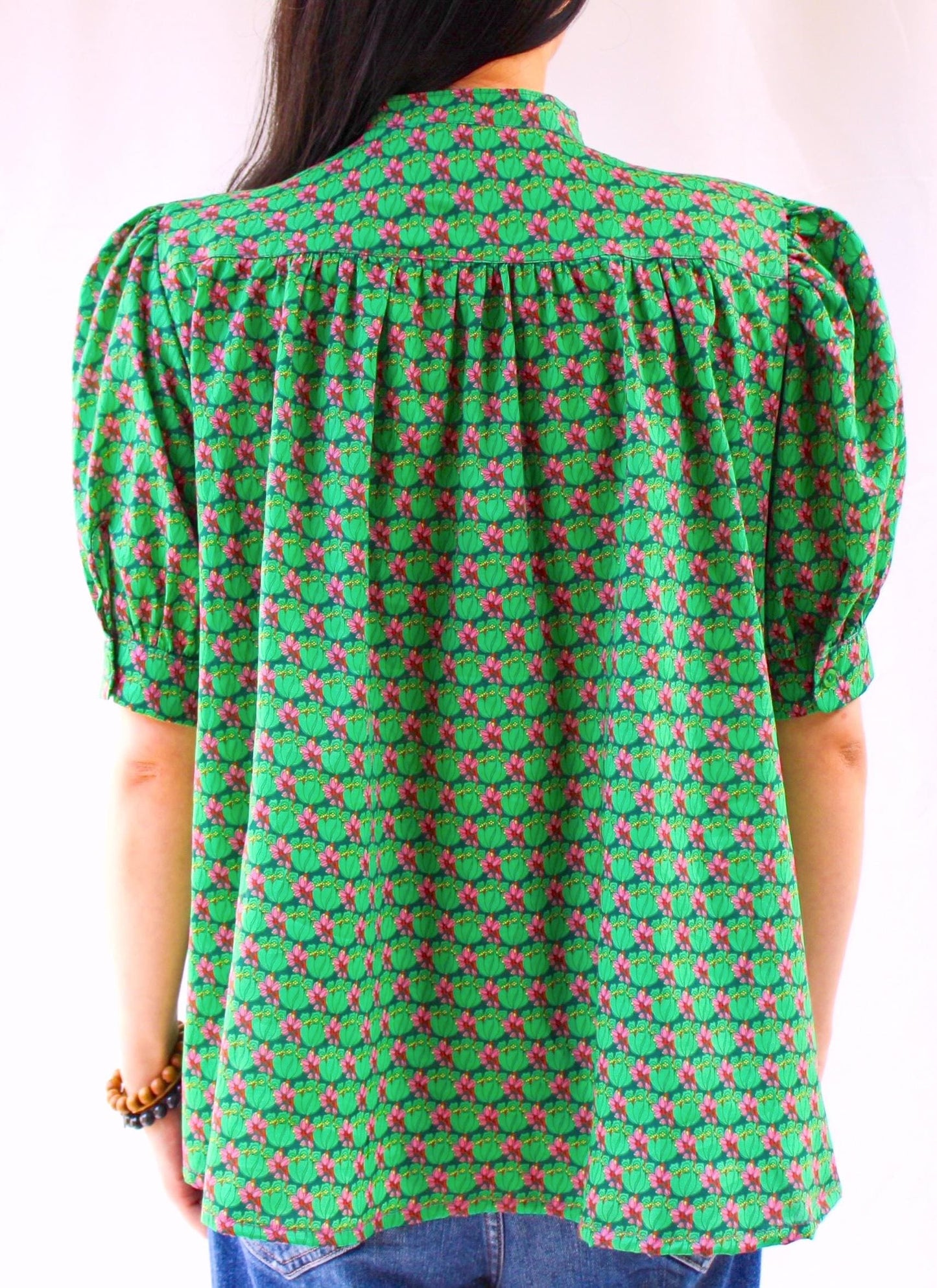 Liberty London Floral Blouse, Mandarin Collar Tana Lawn Cotton Top