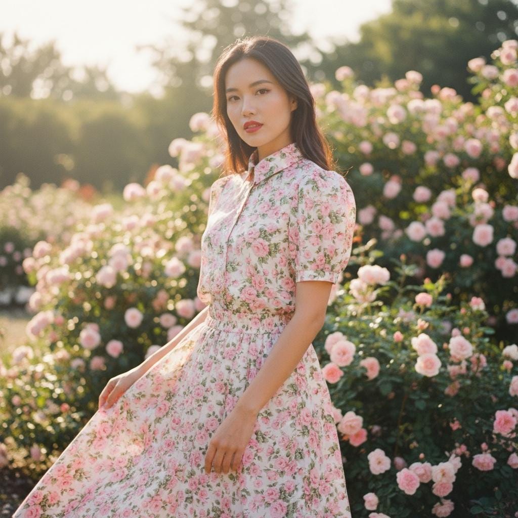 Liberty London Floral Midi Skirt, Pink Rose Print Cotton Lawn, Handmade
