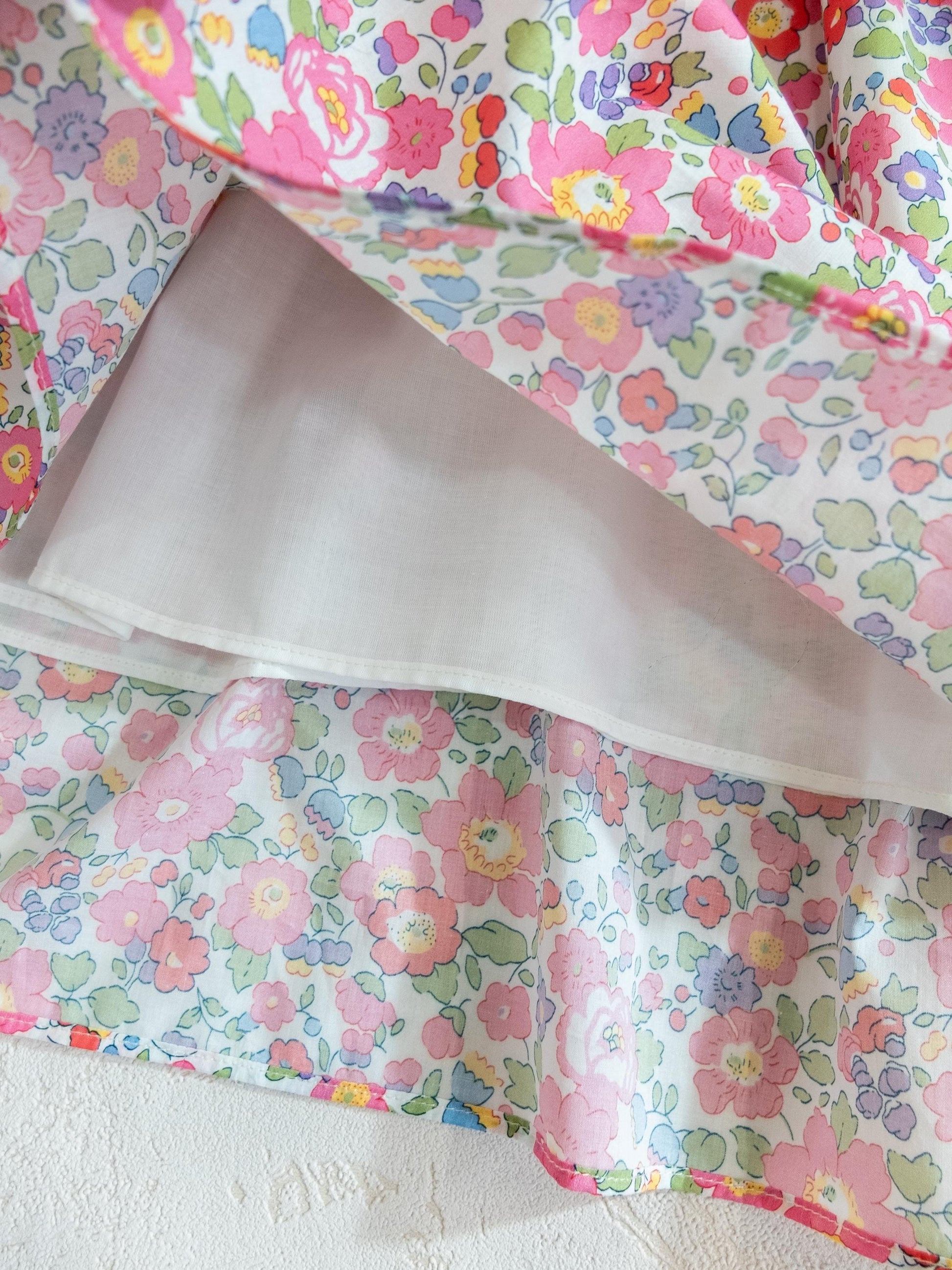 Sleeveless Liberty London Floral Dress: English Cotton Flower Girl Dress, Botanical Ditsy Print