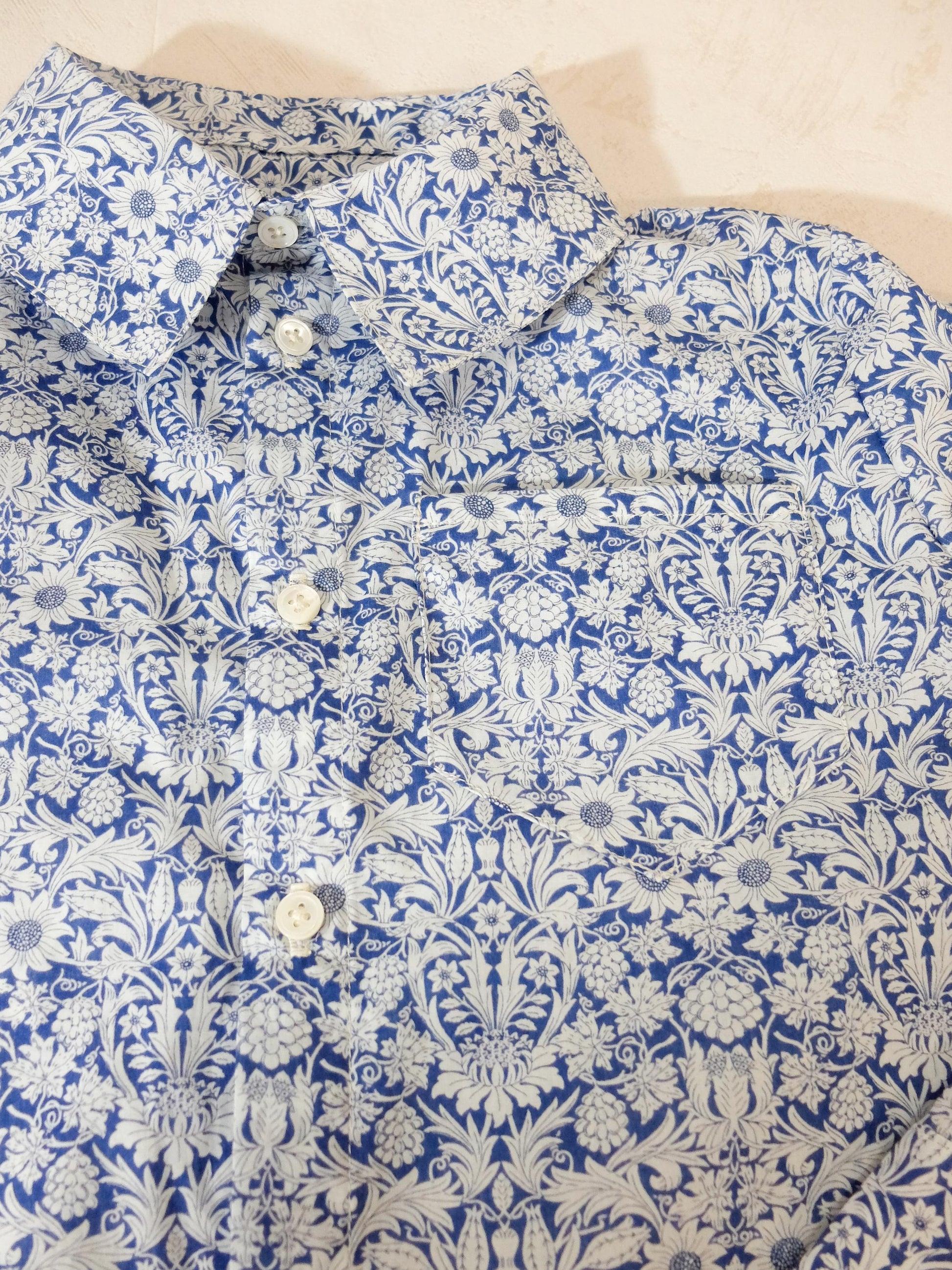 Handmade Liberty London Cotton Shirt, Floral Print Long Sleeve Top