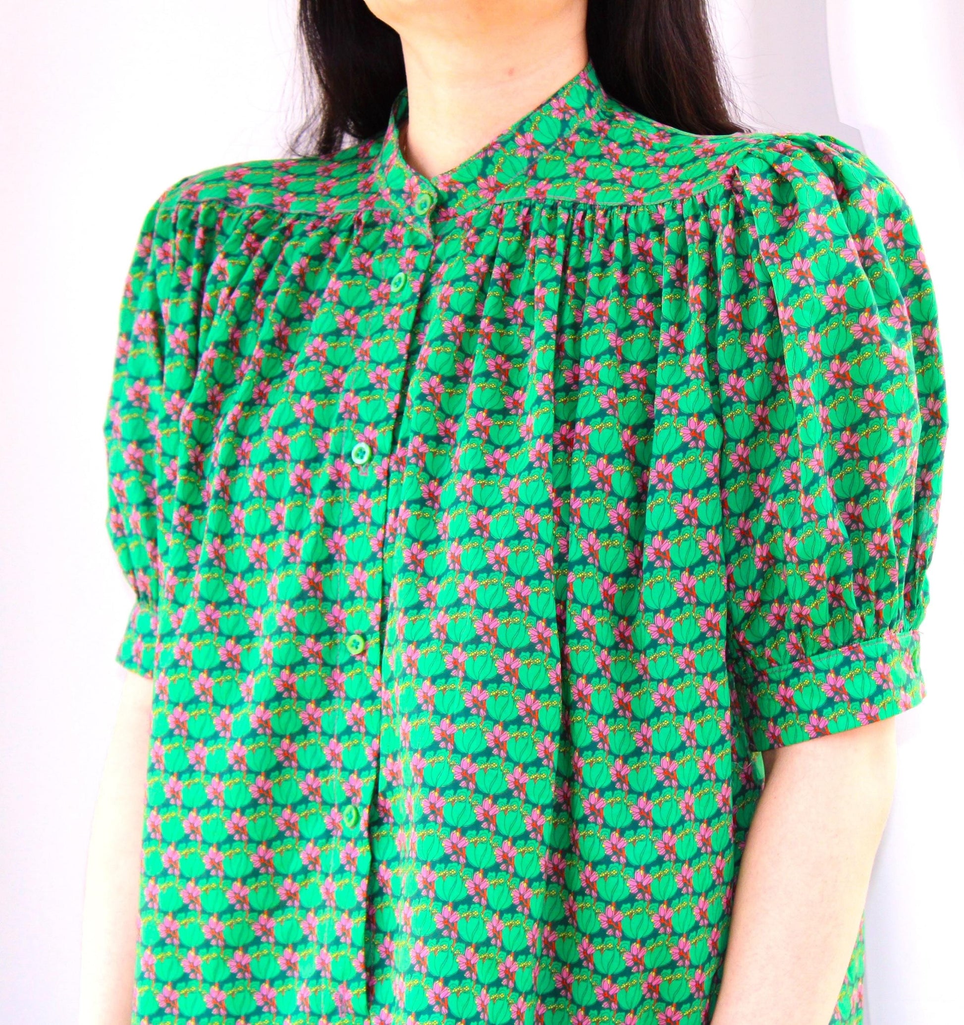 Liberty London Floral Blouse, Mandarin Collar Tana Lawn Cotton Top