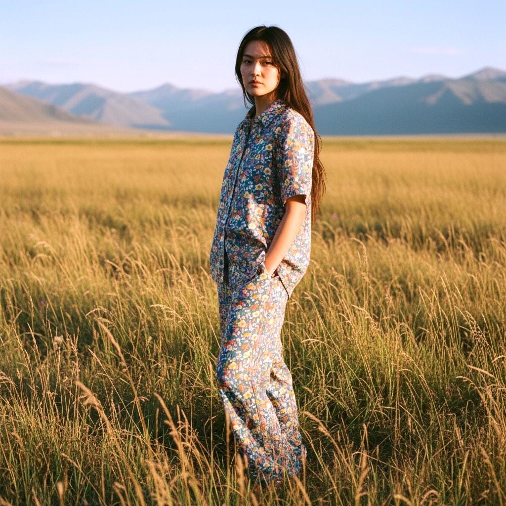 Liberty London Floral Cotton Pyjama Set, Wide Leg Palazzo Pants