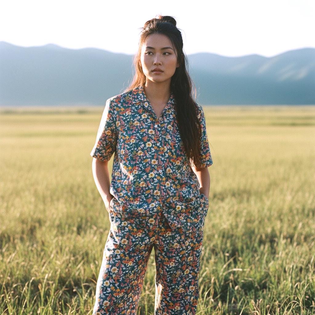 Liberty London Floral Cotton Pyjama Set, Wide Leg Palazzo Pants