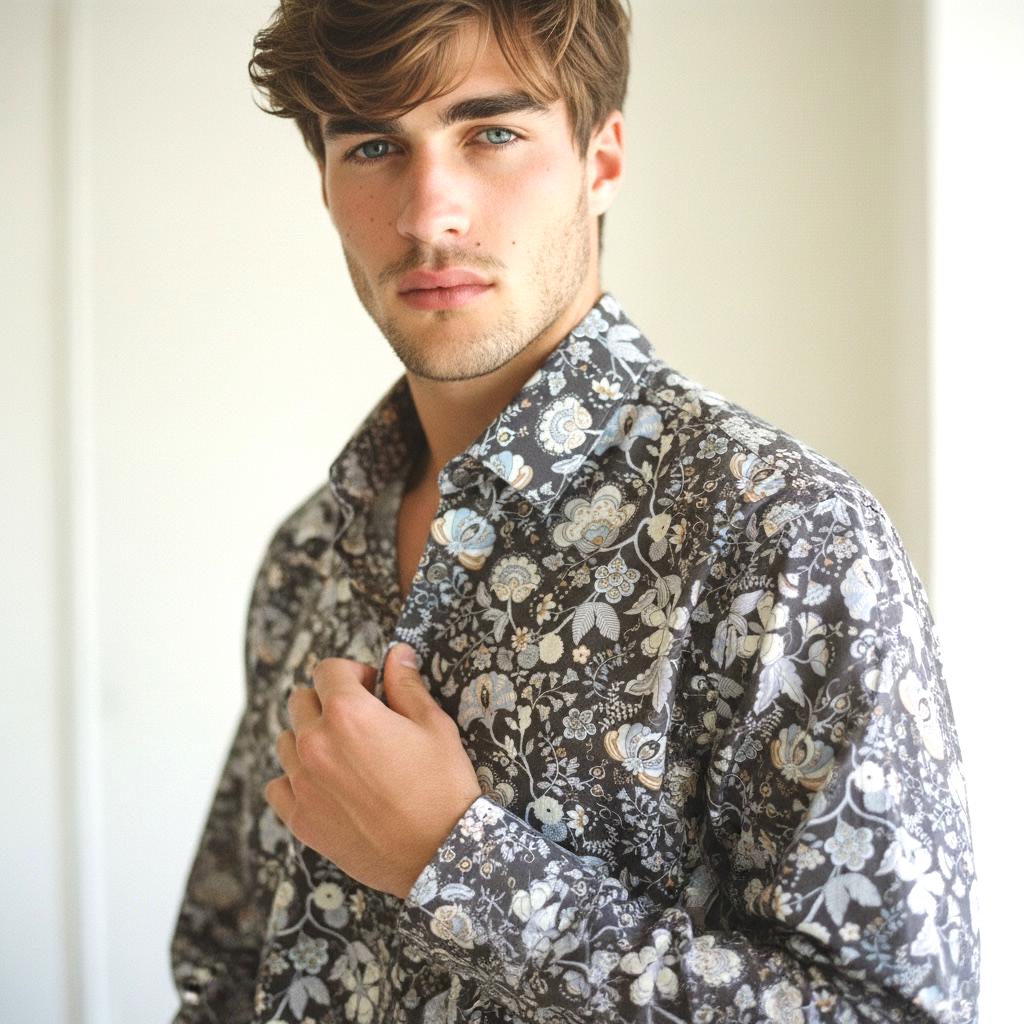 Liberty London Floral Print Cotton Shirt, Slim Fit Long Sleeve Top