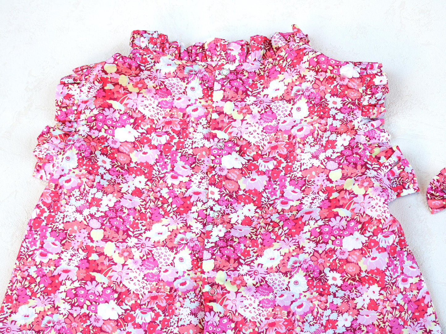 Liberty London Sleeveless Flutter Ruffle Collared Top, Handmade Children-wear, Sustainable Clothing, Floral Print Blouse