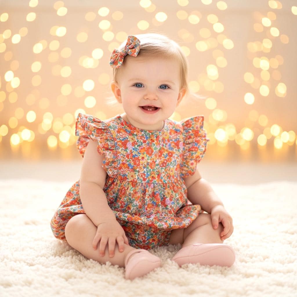 Liberty London Bubble Romper, Ditsy Floral Cotton Tana Lawn Baby Clothing