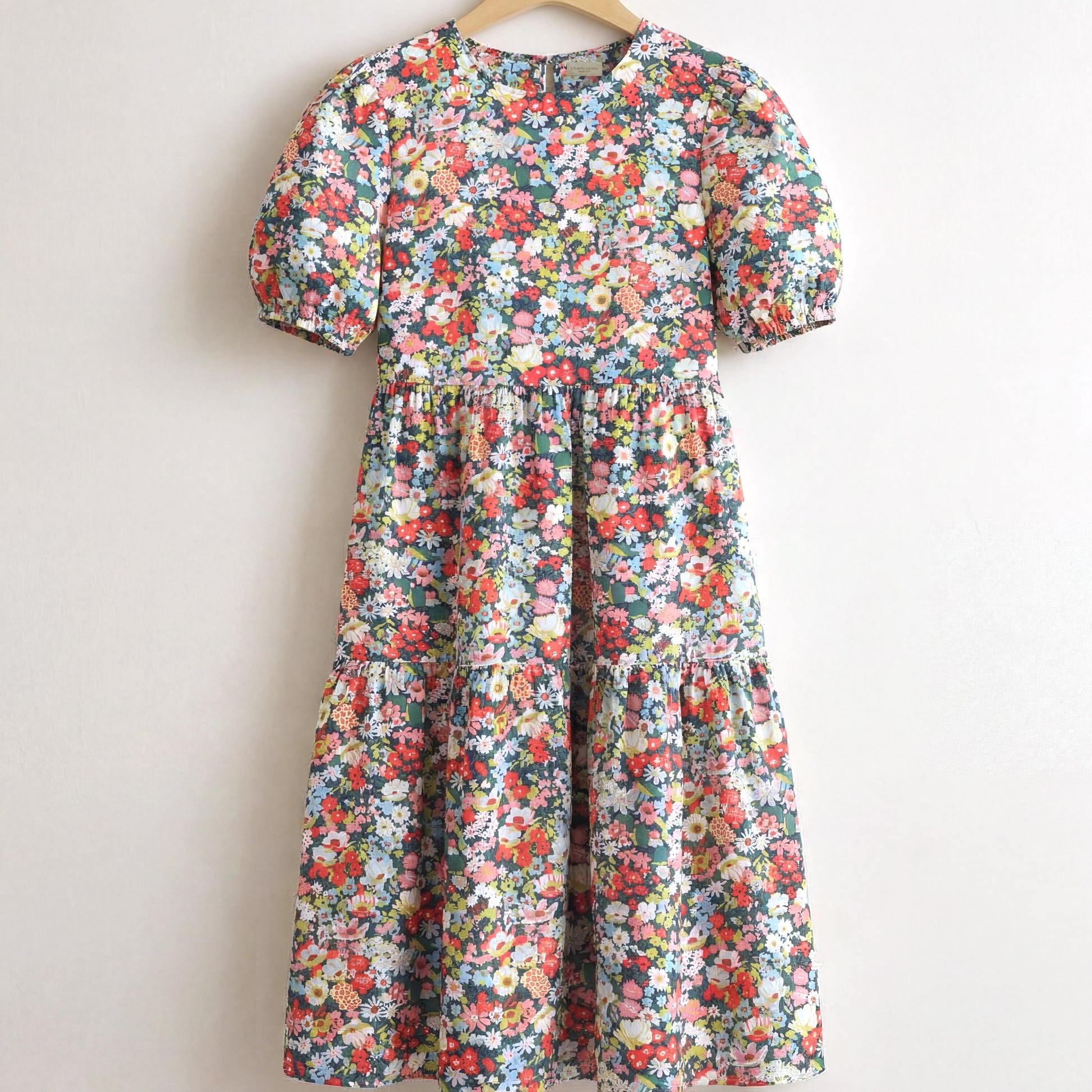 Oversize Liberty Shirt Dress Kimono 3/4 Sleeve: Button Through, Botanical Floral Print