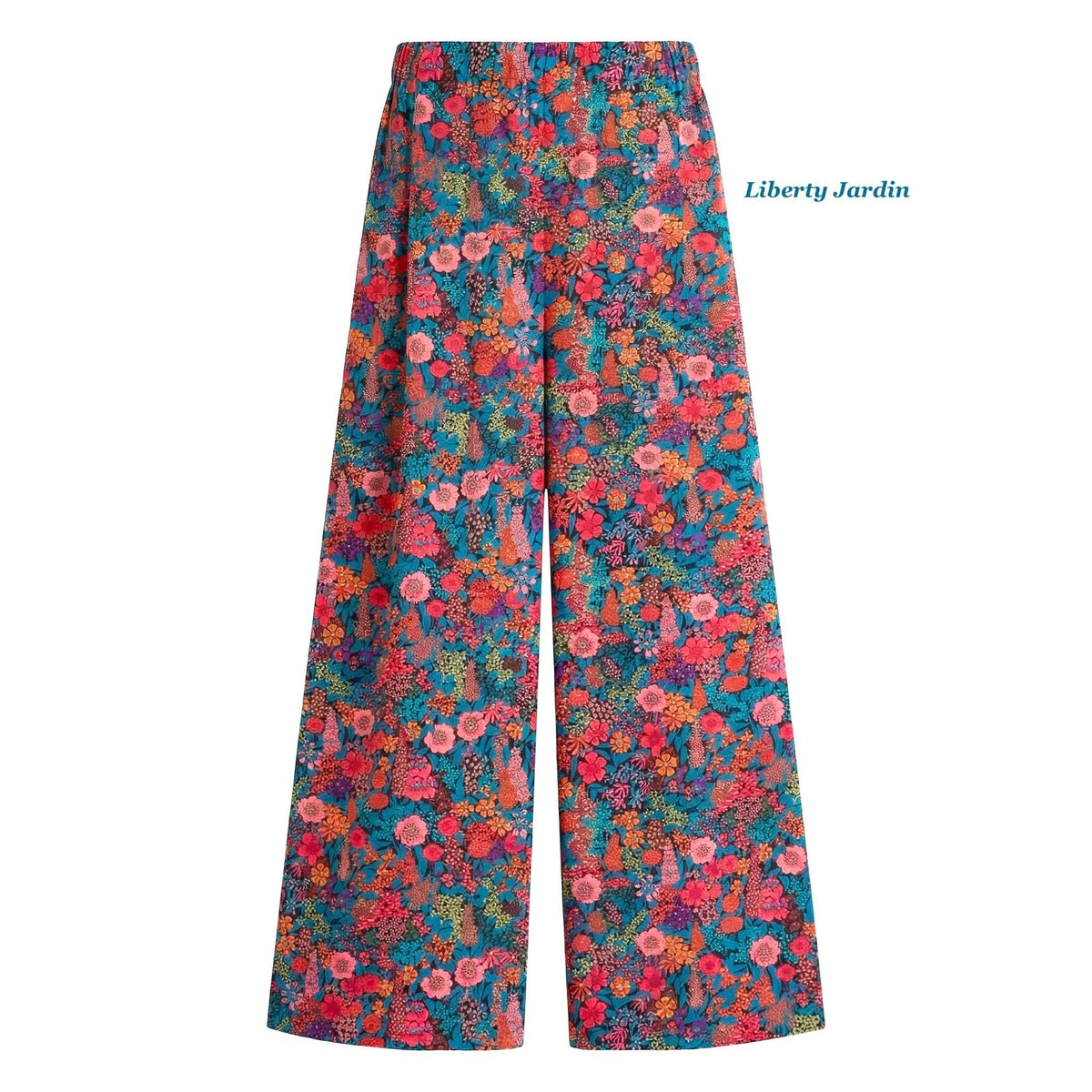 Liberty London Palazzo Pants, Handmade Botanical Floral-print Cotton Trousers, Wide-legged Tailoring Loungewear Bottoms, Ethical-womenswear