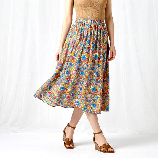 Liberty Ditsy Print Overalls Ruffle Collar