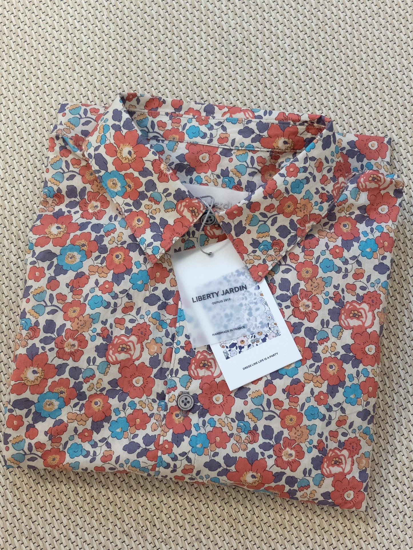 Liberty London Floral print Cotton Shirt, Men's Botanical Print Long Sleeve Button Up Chemise
