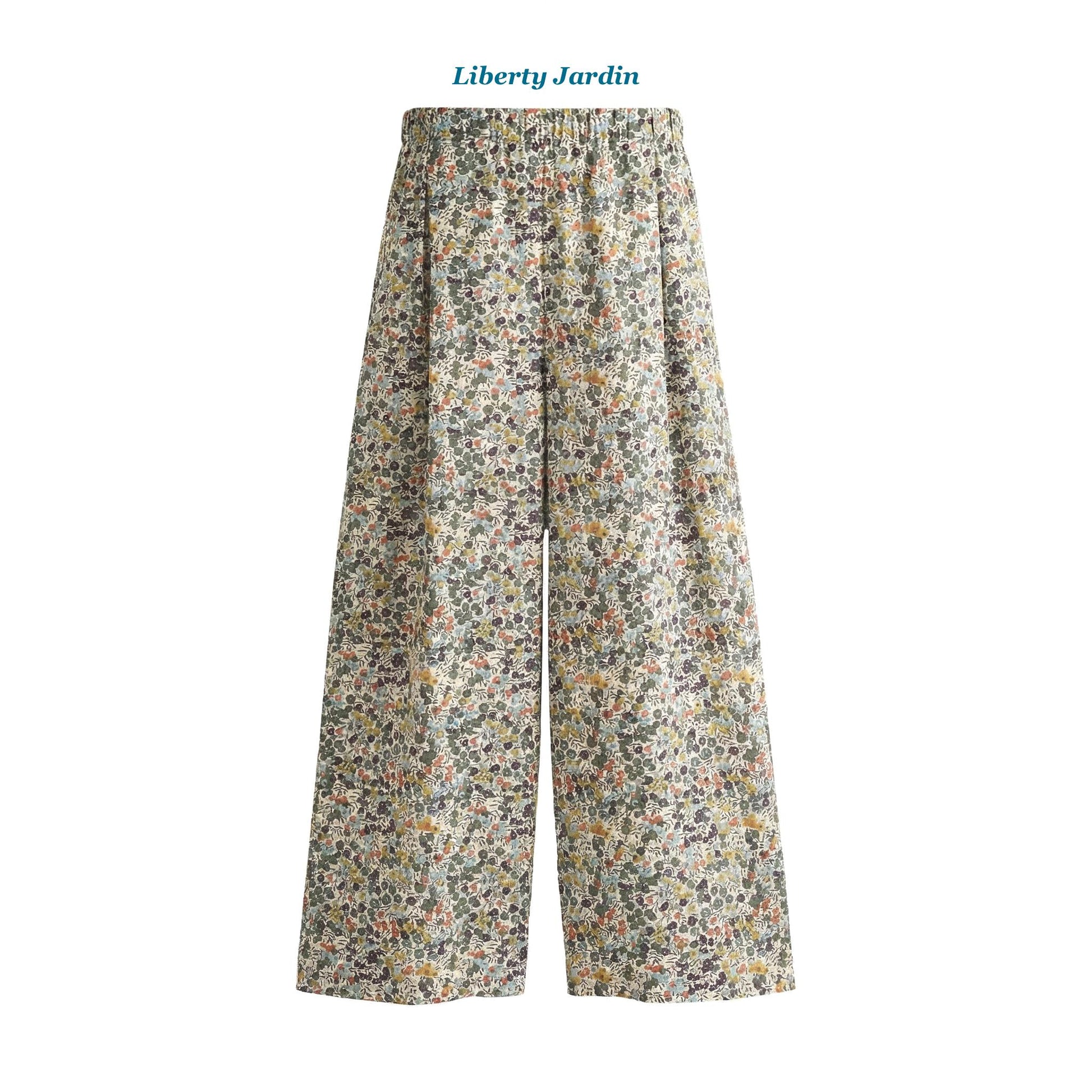 Liberty London Palazzo Pants: Floral Print Wide Leg Cotton Trousers