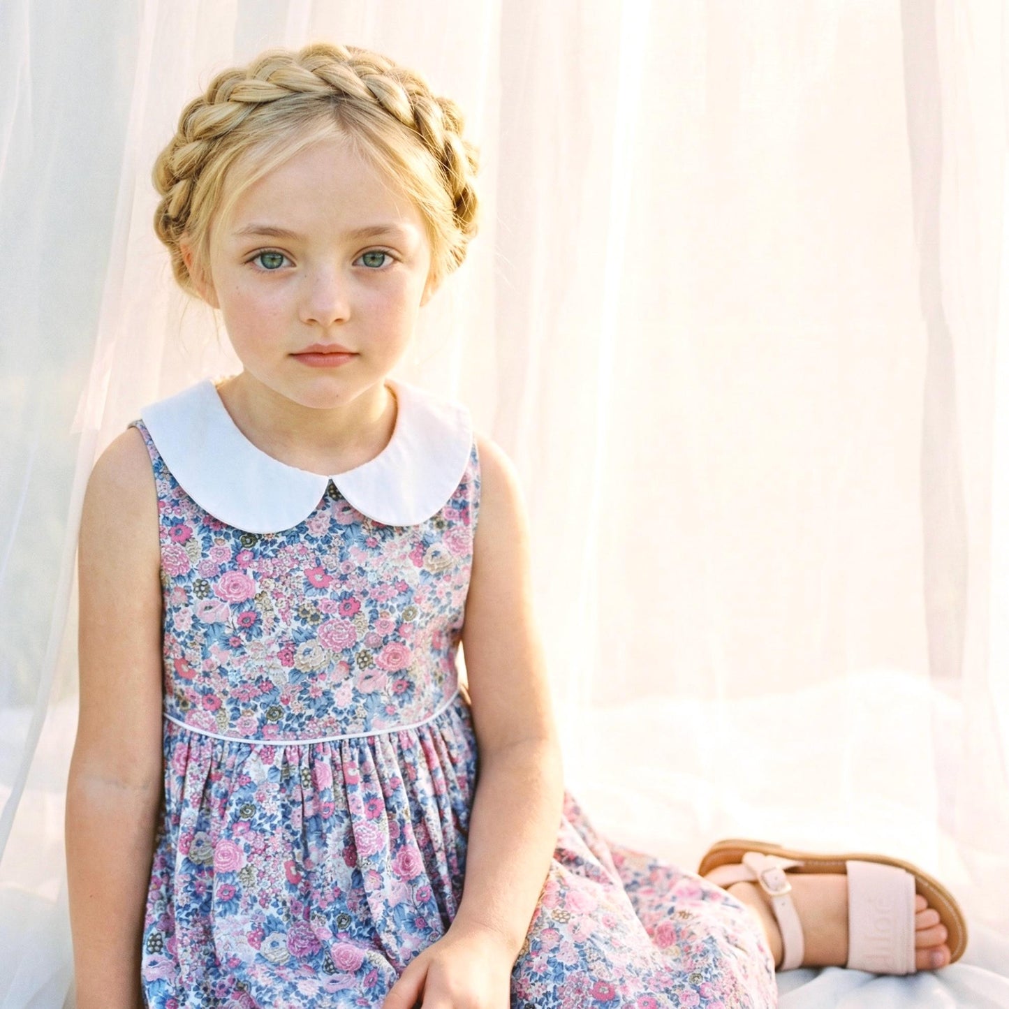 Liberty London Floral Dress: English Cotton Flower Girl Dress