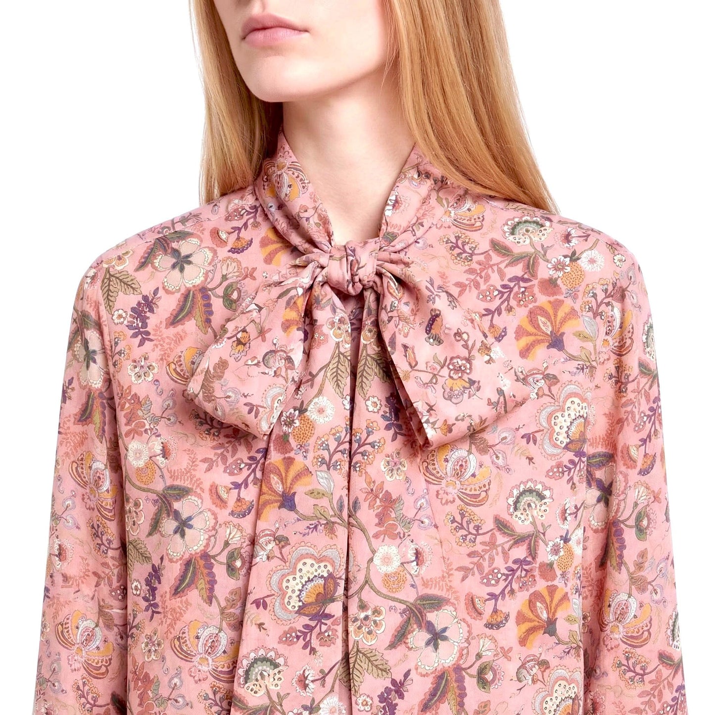 Liberty London Pussy Bow Long-sleeved Business Dress Shirt, Personalised Botanical Handmade Clothing, Sustainable Womenswear