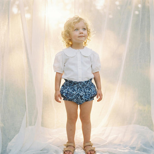 Liberty London Handmade Bloomer, Floral-print Nappy Cover, Sustainable Eco-friendly Children-wear, Personalised Tailoring Cotton Clothing