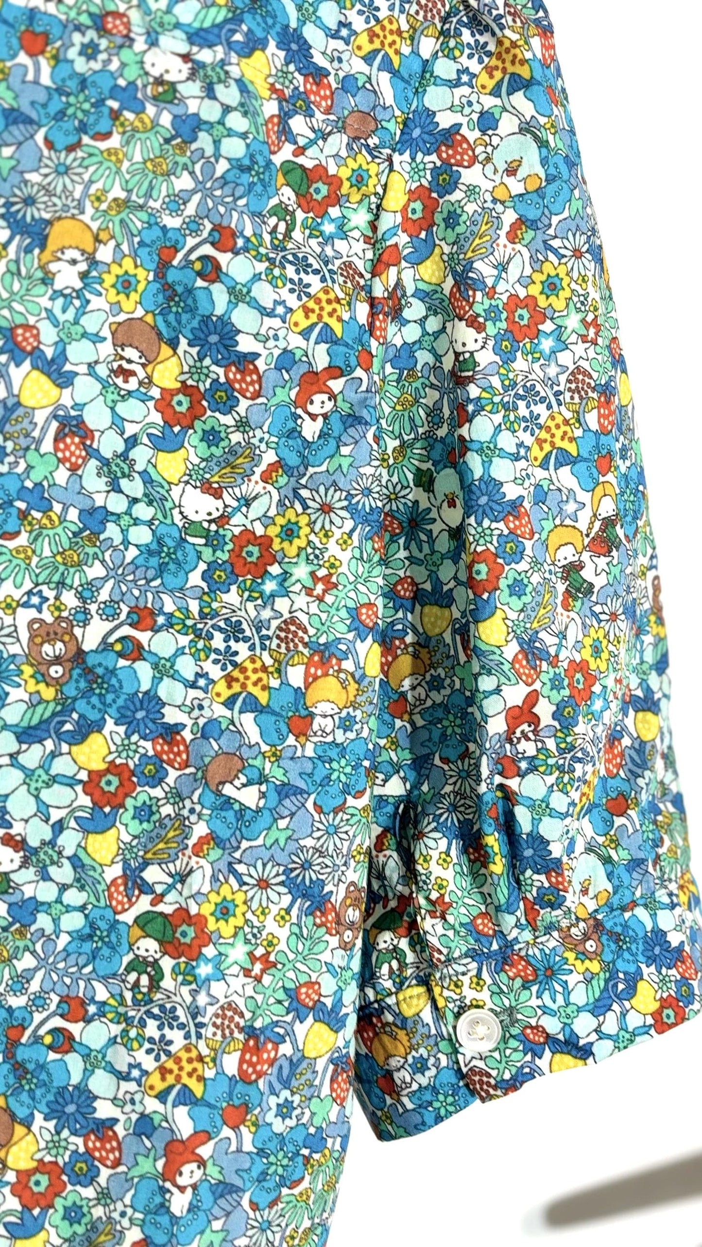 Liberty London Button-up Short Sleeves Shirt, Handmade Cotton Chemise, Sustainable Minimalist Womenswear, Botanical Clothing