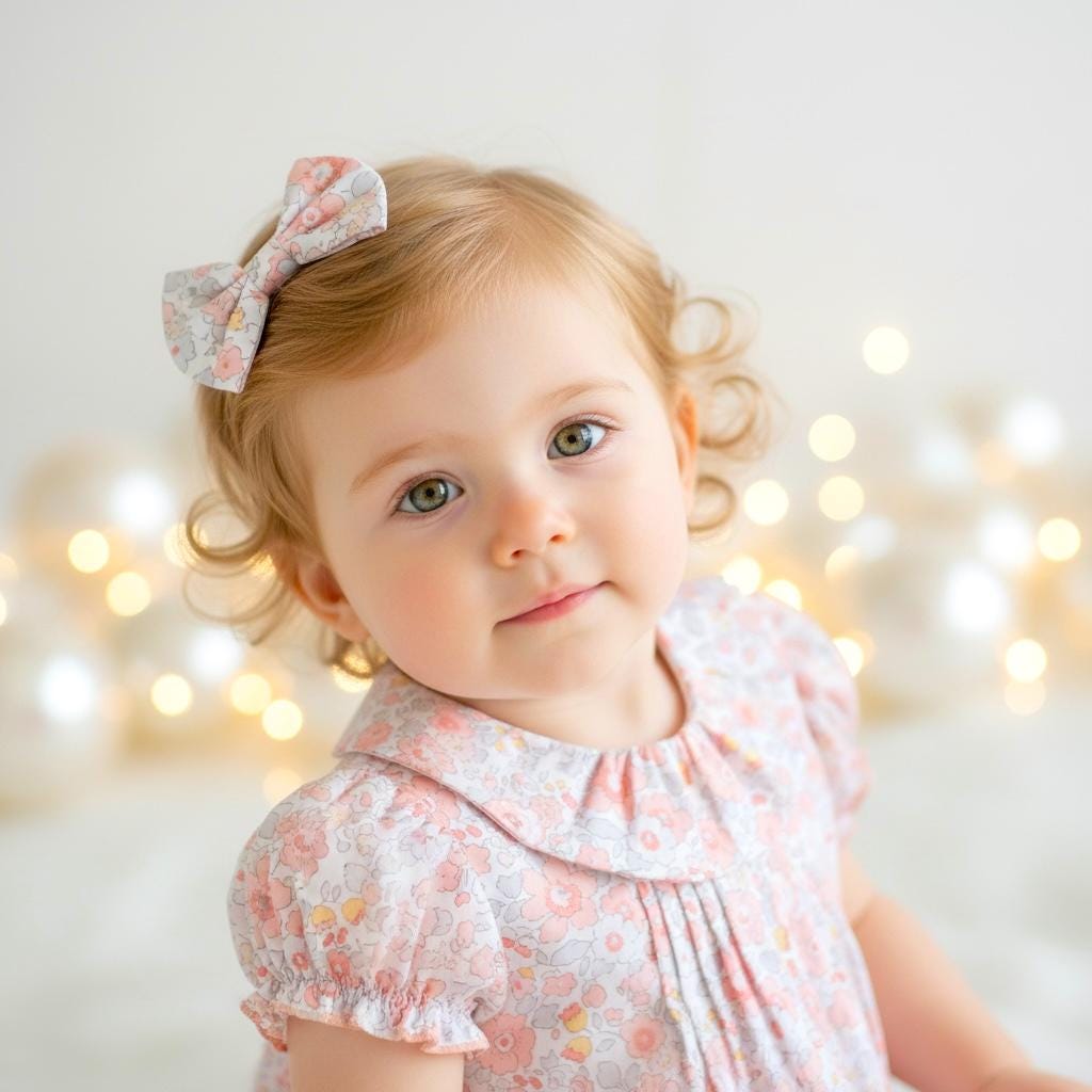 Liberty London Heirloom Children-wear, Pierrot Ruffle Collared Short-Sleeved Bubble Romper, Handmade Sustainable Ethical Clothing