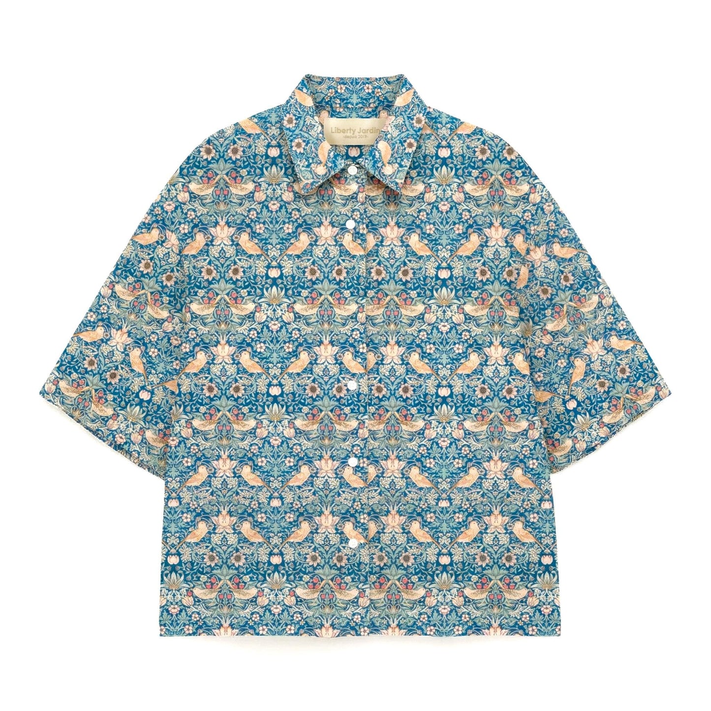 Liberty London Loose Fit Collared Shirt, Kimono Half-sleeved Blouse, Button-up Personalised Chemise, Handmade Womenswear