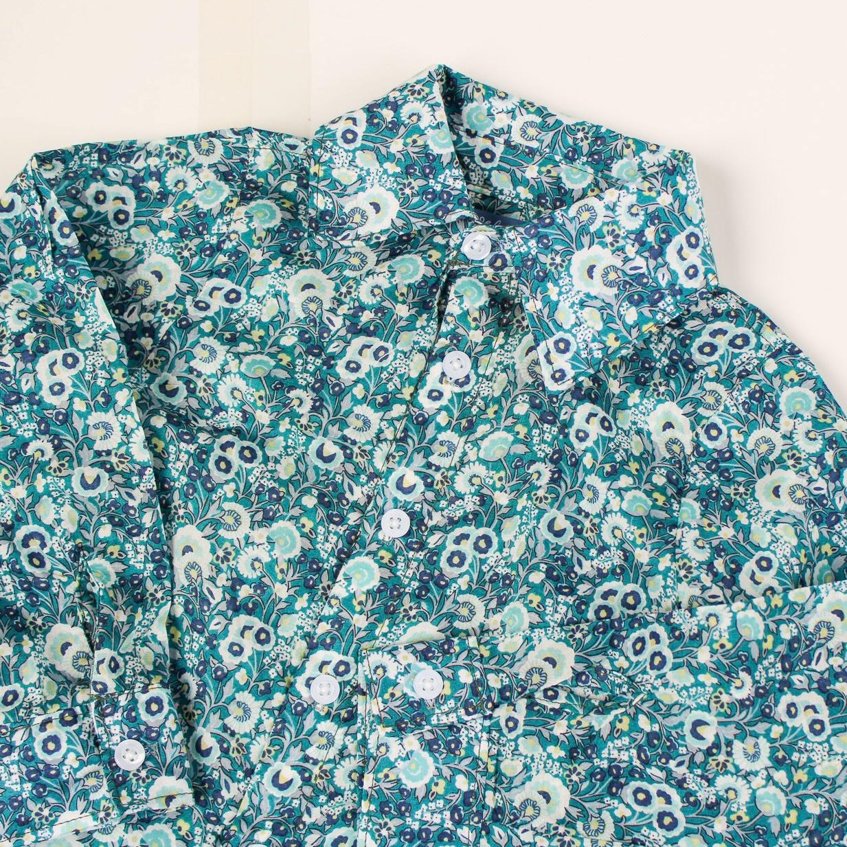 Liberty London Button-up Long-sleeved Shirt, Handmade Cotton Children Clothing, Personalised Tailoring Outfits, Botanical Chemise