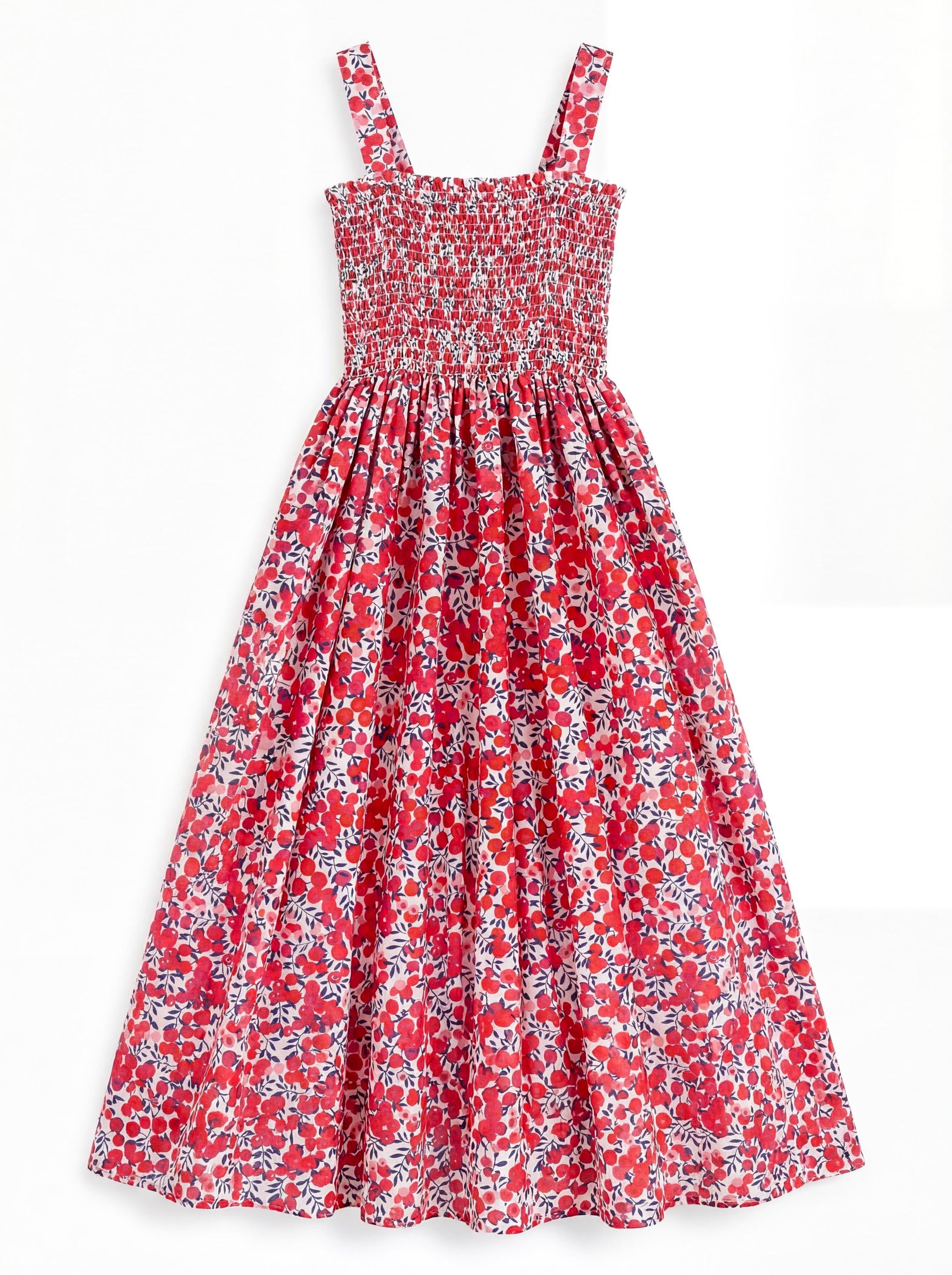 Liberty London Smock Shirred Sundress, Handmade Cotton Womenswear, Botanical Sustainable Clothing, Personalised Tailoring Outfits