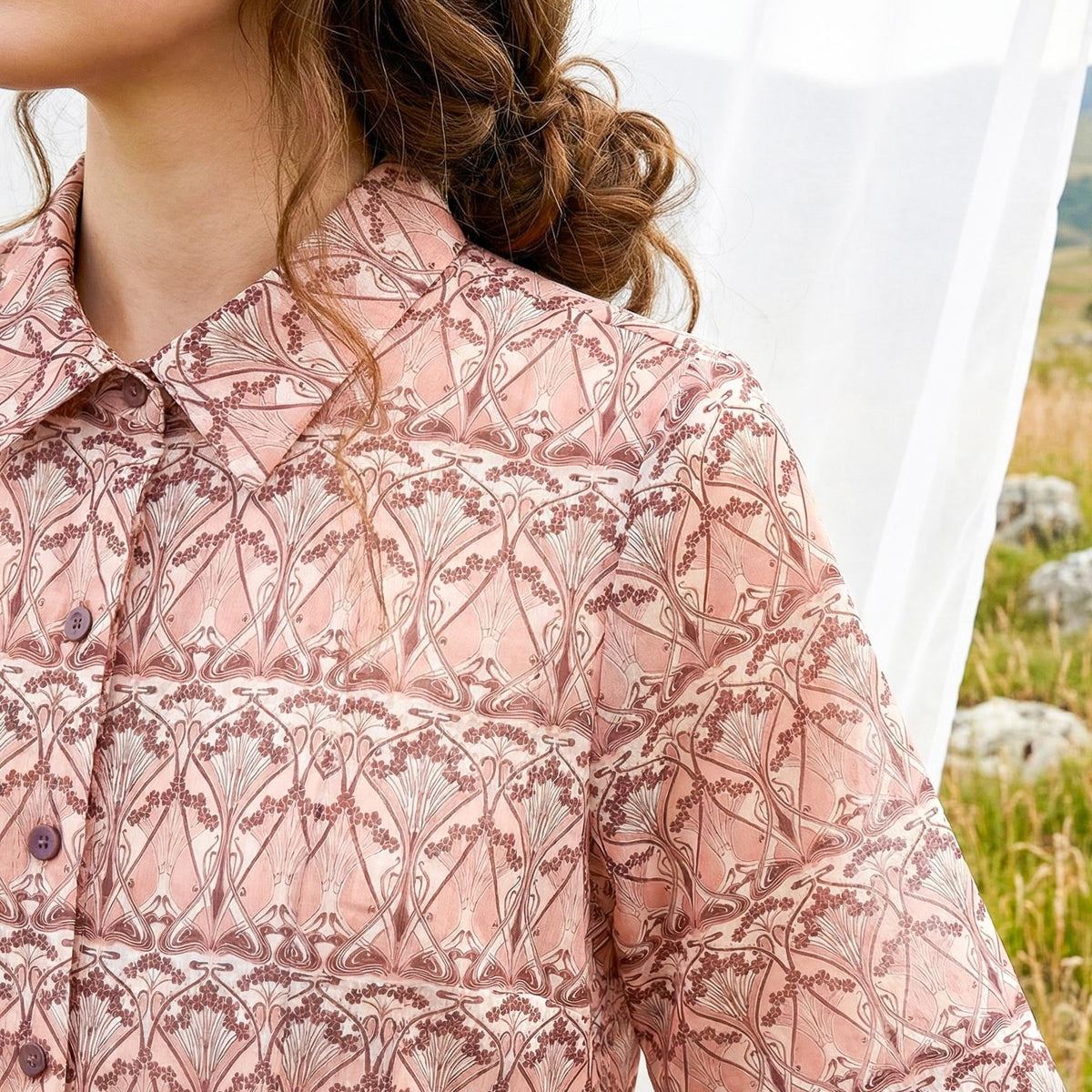Oversize Liberty London Shirtdress, Collared Kimono Half-sleeved Dress, Handmade Botanical Cotton Clothing, Personalised Womenswear