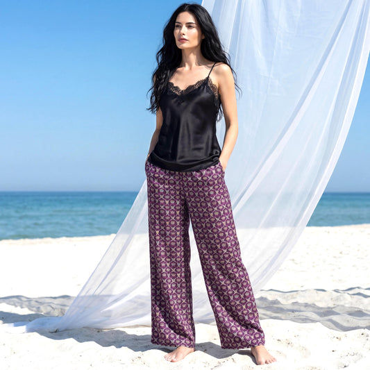 Liberty London Palazzo Trousers, Wide-legged Handmade Personalised Pants, Lightweight Cotton Loungewear Bottoms, Sustainable Clothing