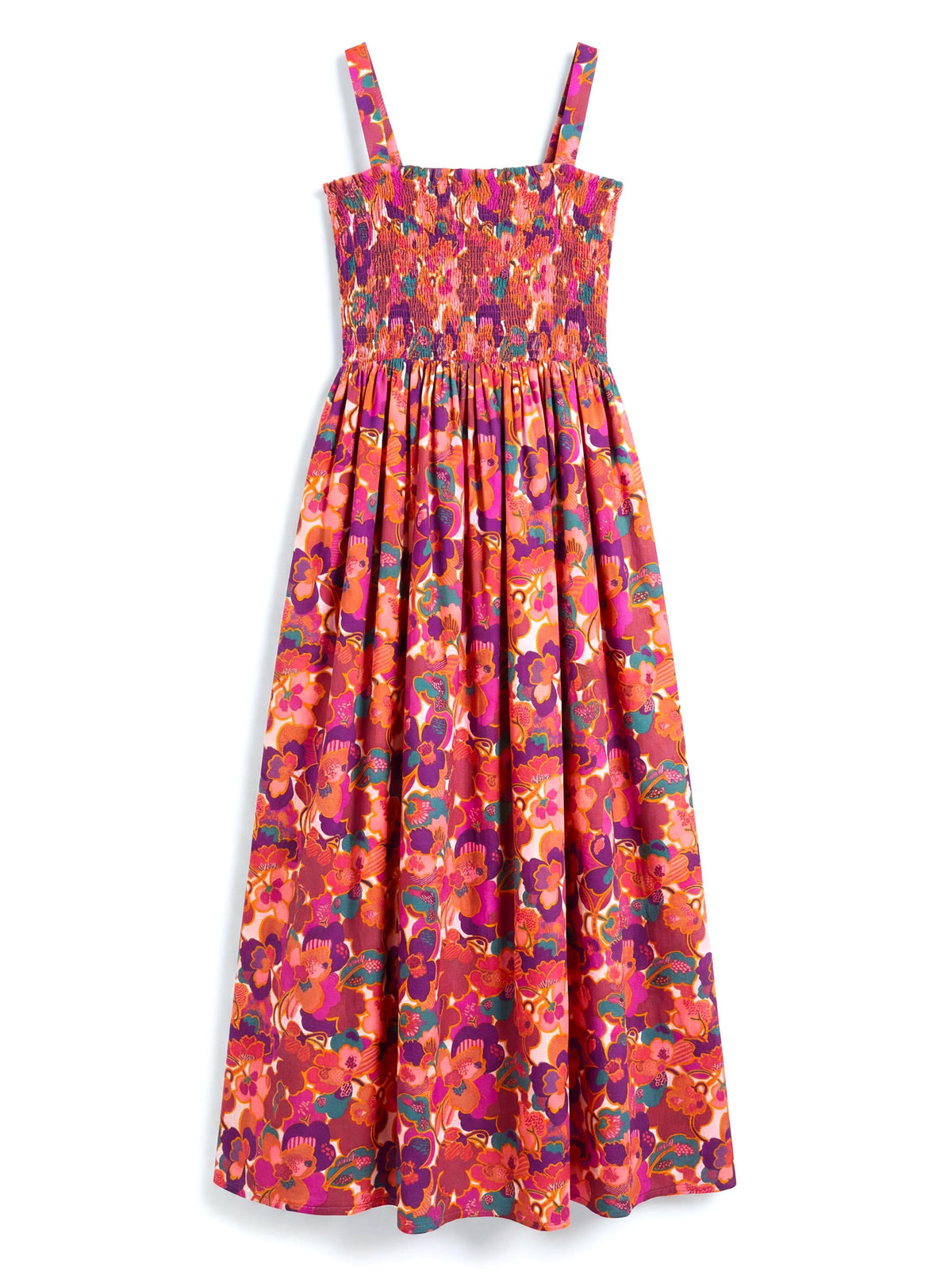 Liberty London Smock Shirred Sundress, Handmade Sustainable Clothing, Botanical Personalised Womenswear, Customised Tailoring Dress