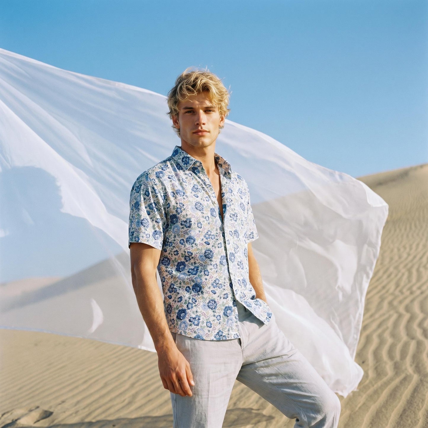 Liberty London Short-sleeved Button-up Cotton Shirt, Handmade Tailoring Chemise, Botanical Sustainable Clothing, Personalised Menswear